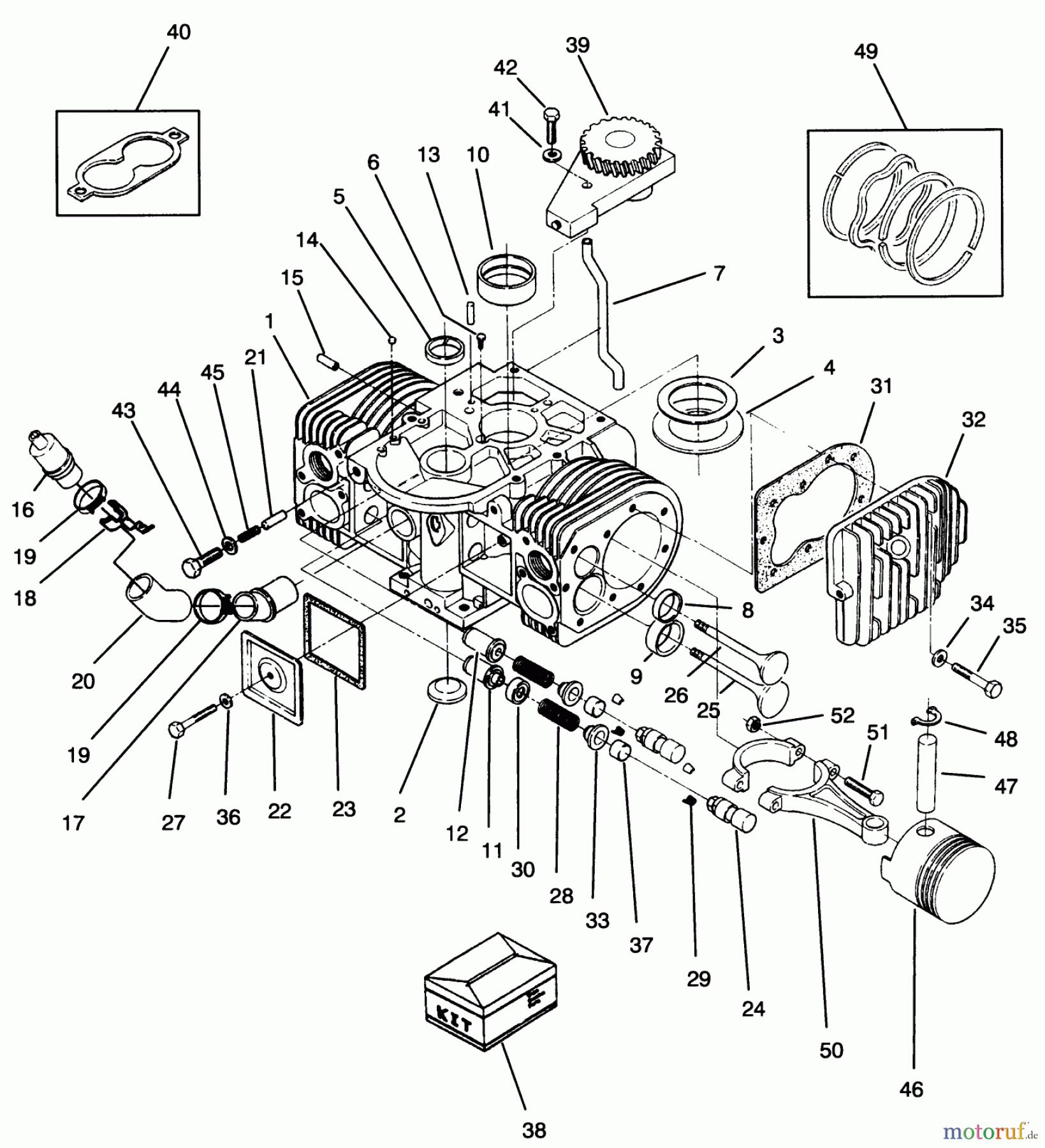  Toro Neu Mowers, Zero-Turn 74041 (616-Z) - Toro 616-Z Tractor, 1993 (39000001-39999999) ENGINE CYLINDER BLOCK ASSEMBLY