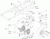 Toro 74301 (Z380) - TimeCutter Z380 Riding Mower, 2005 (250000001-250999999) Listas de piezas de repuesto y dibujos HYDRO AND BELT DRIVE ASSEMBLY