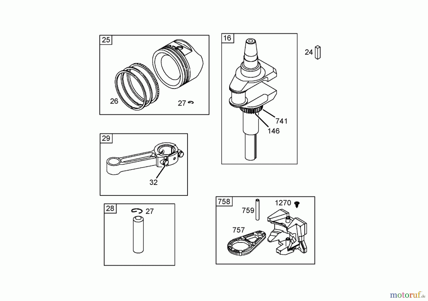  Toro Neu Mowers, Zero-Turn 74325 (Z420) - Toro TimeCutter Z420 Riding Mower, 2005 (250000001-250999999) CRANKSHAFT ASSEMBLY BRIGGS AND STRATTON 286H77-0165-E1