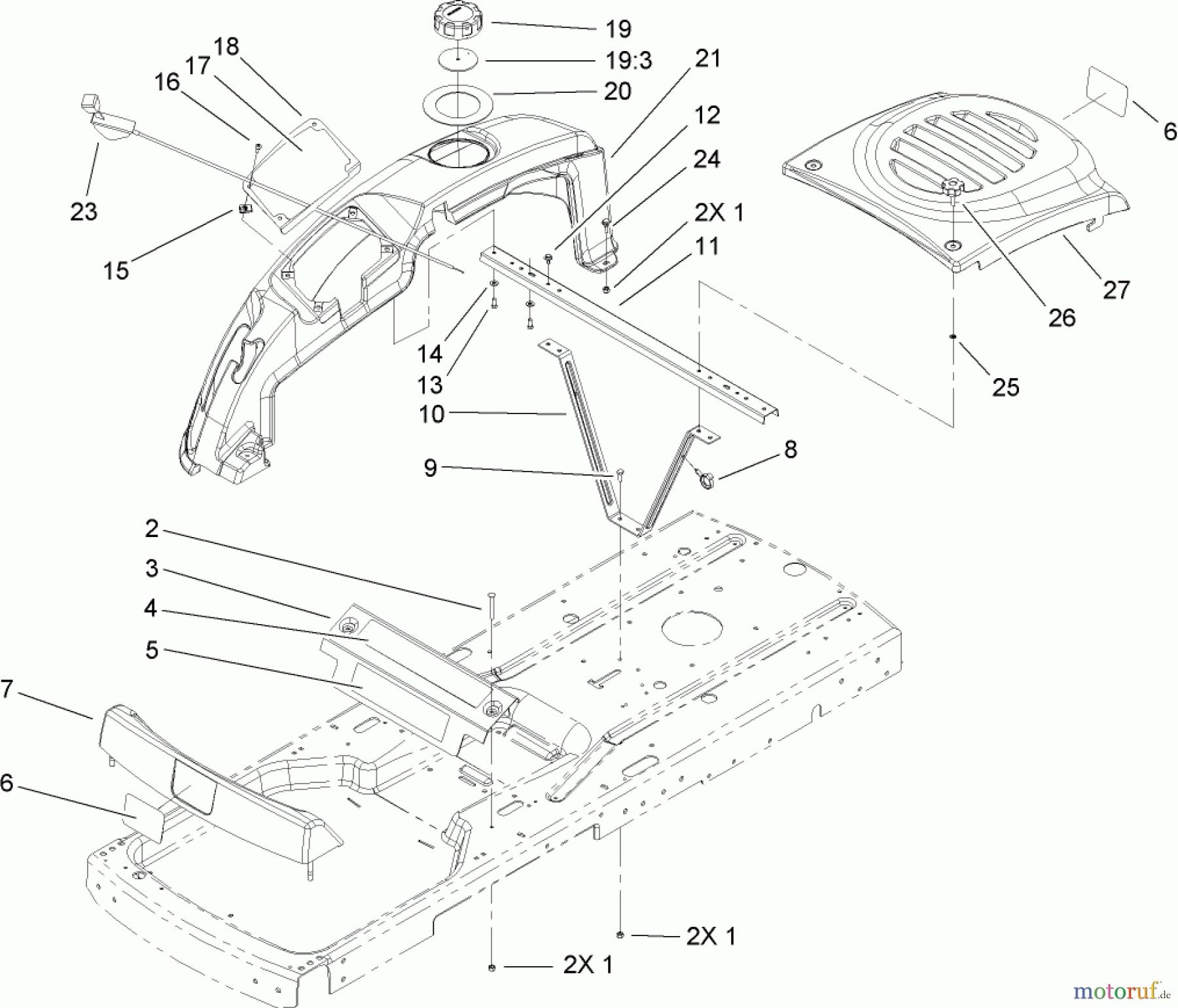  Toro Neu Mowers, Zero-Turn 74353 (Z480) - Toro TimeCutter Z480 Riding Mower, 2006 (260000001-260999999) STYLING ASSEMBLY
