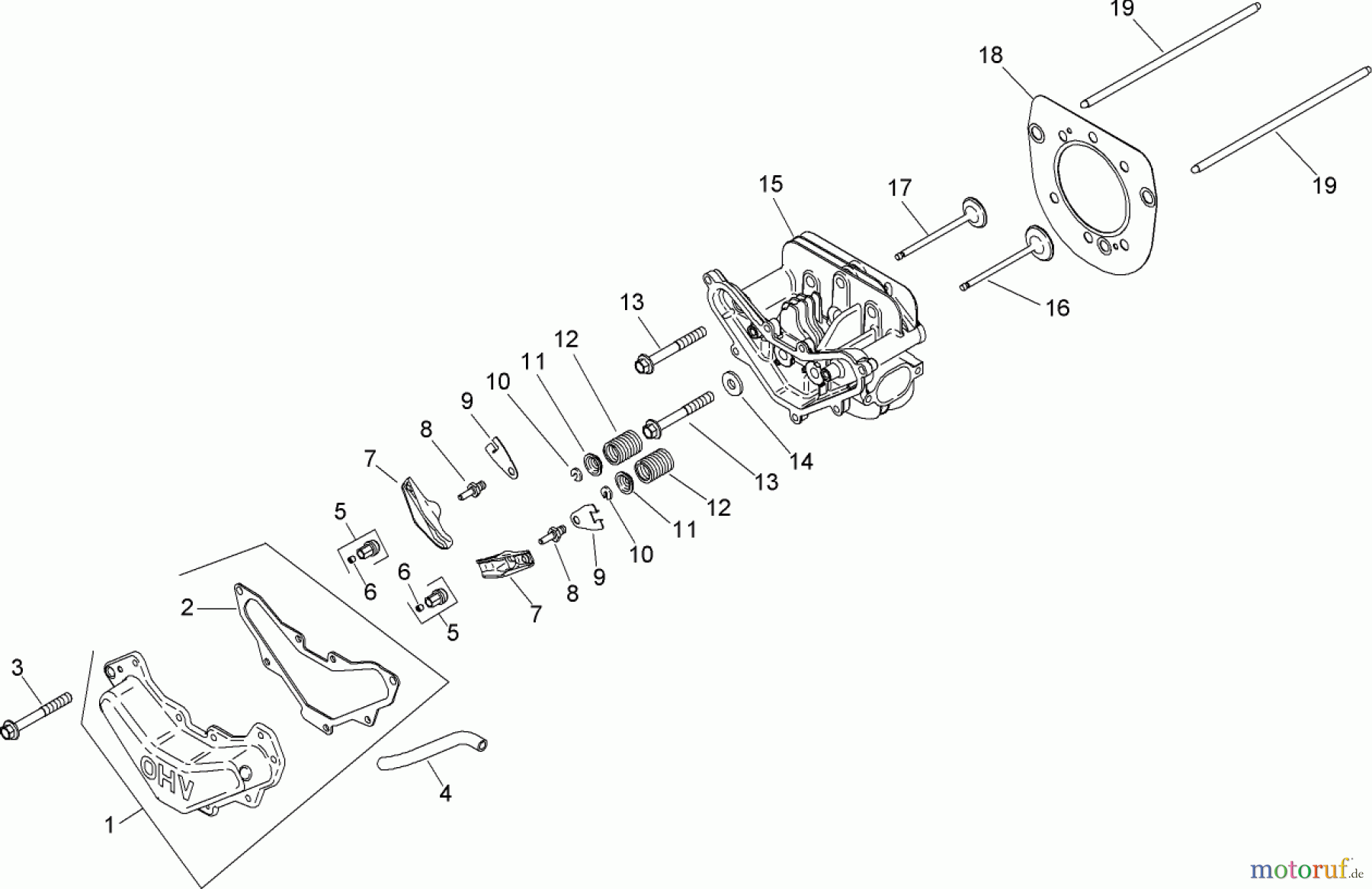 Toro Neu Mowers, Zero-Turn 74360 (Z4200) - Toro TimeCutter Z4200 Riding Mower, 2007 (270000001-270999999) HEAD, VALVE AND BREATHER ASSEMBLY KOHLER SV590-0019
