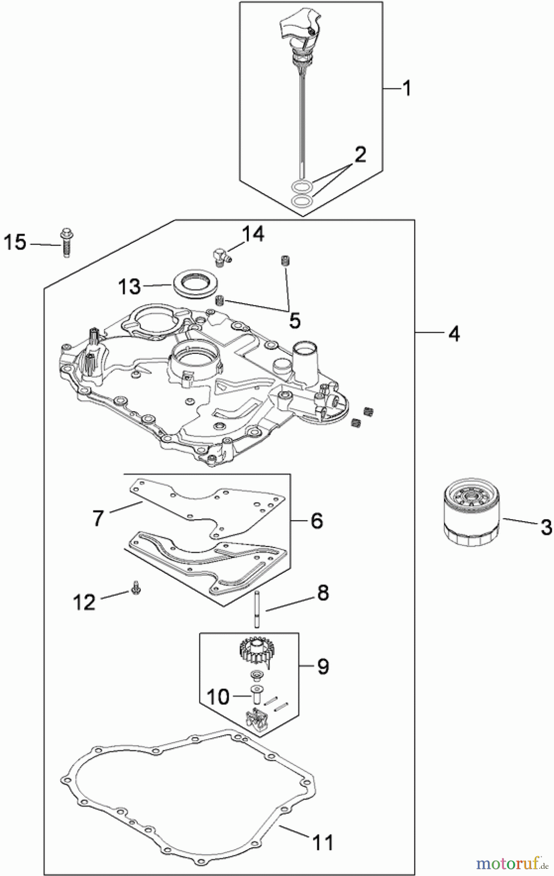Toro Neu Mowers, Zero-Turn 74360 (Z4200) - Toro TimeCutter Z4200 Riding Mower, 2009 (290001199-290999999) OIL PAN AND LUBRICATION ASSEMBLY KOHLER SV590-0212