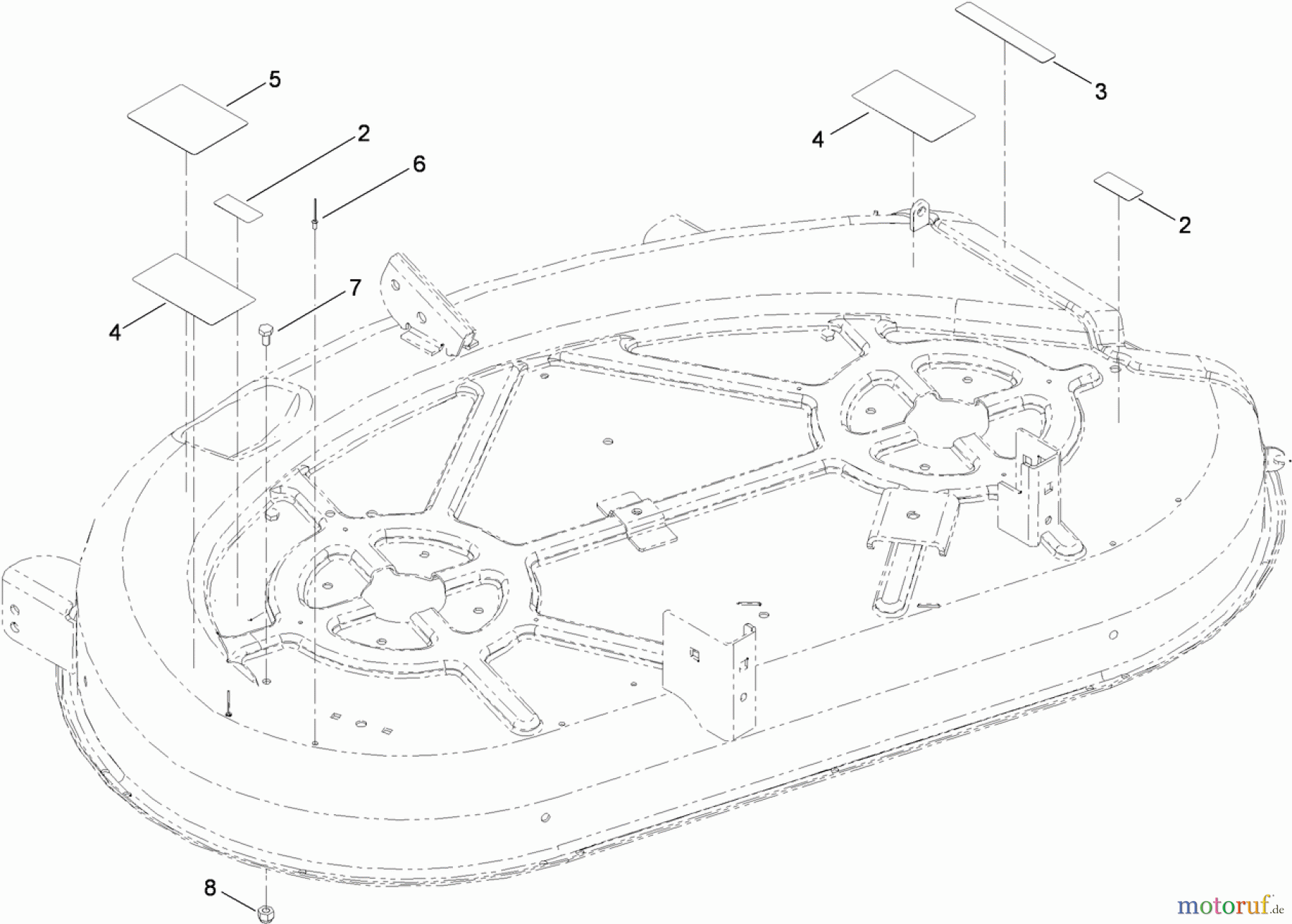 Toro Neu Mowers, Zero-Turn 74360 (Z4200) - Toro TimeCutter Z4200 Riding Mower, 2010 (310000001-310999999) 42 INCH DECK ASSEMBLY NO. 117-1290