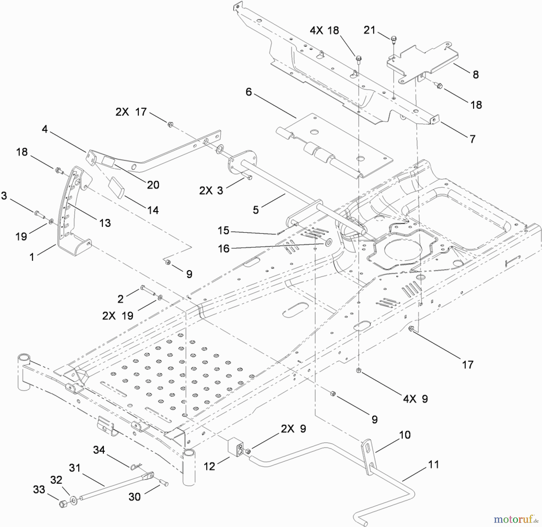 Toro Neu Mowers, Zero-Turn 74360 (Z4200) - Toro TimeCutter Z4200 Riding Mower, 2010 (310000001-310999999) DECK LIFT ASSEMBLY