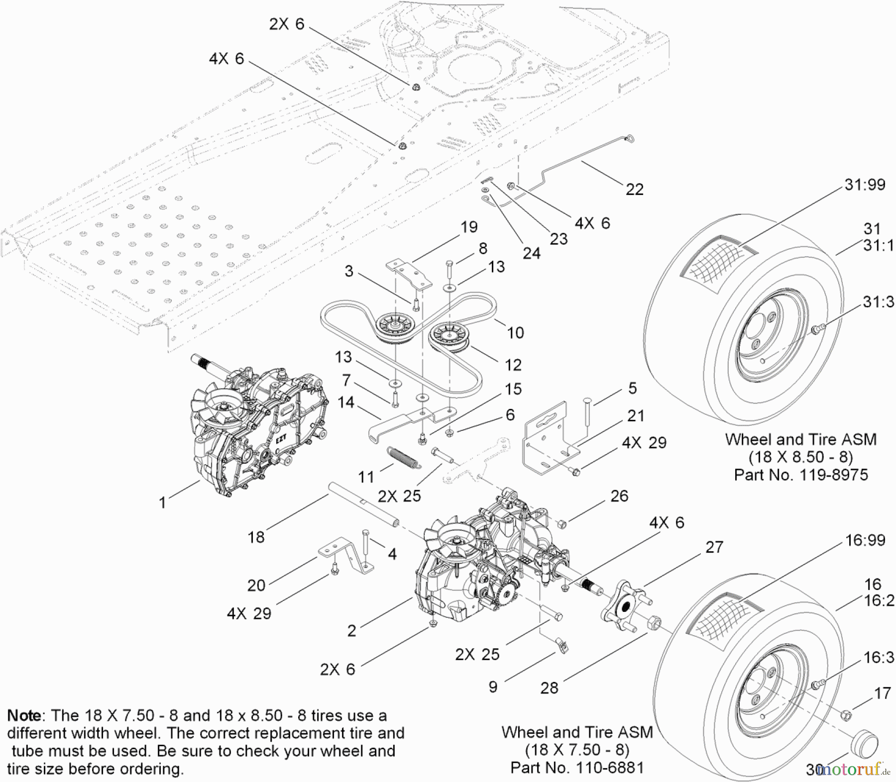 Toro Neu Mowers, Zero-Turn 74360 (Z4200) - Toro TimeCutter Z4200 Riding Mower, 2010 (310000001-310999999) HYDRO TRACTION DRIVE ASSEMBLY