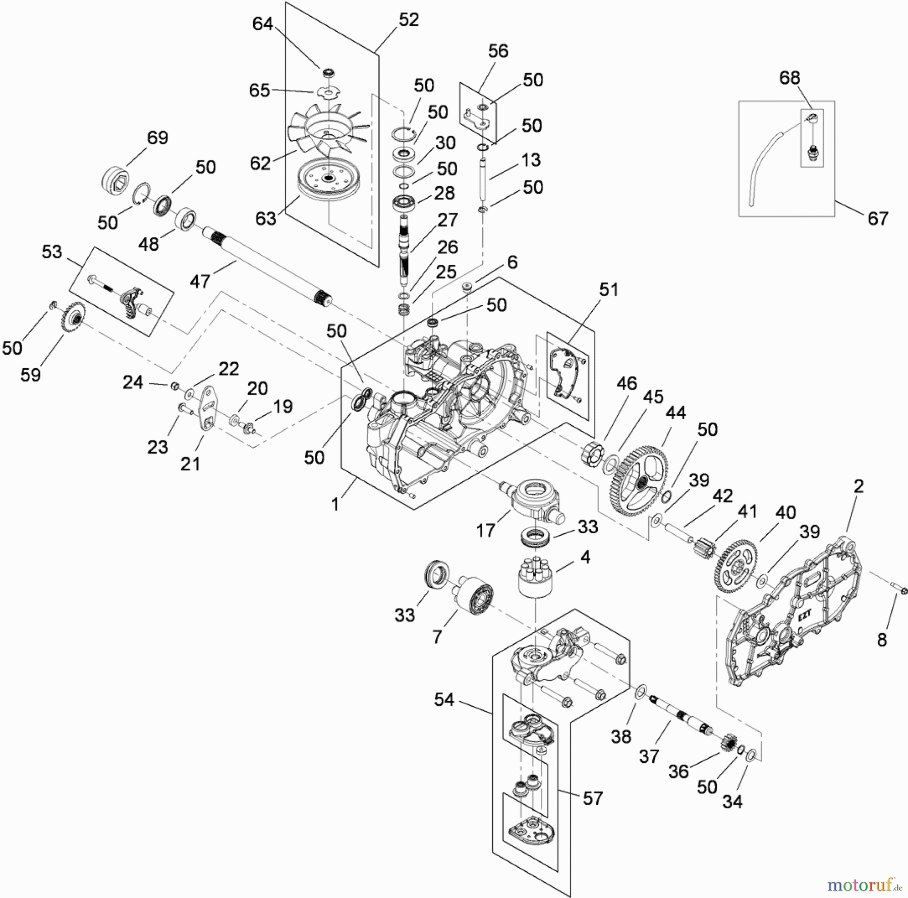  Toro Neu Mowers, Zero-Turn 74360 (Z4200) - Toro TimeCutter Z4200 Riding Mower, 2010 (310000001-310999999) RH HYDRO ASSEMBLY NO. 110-6771