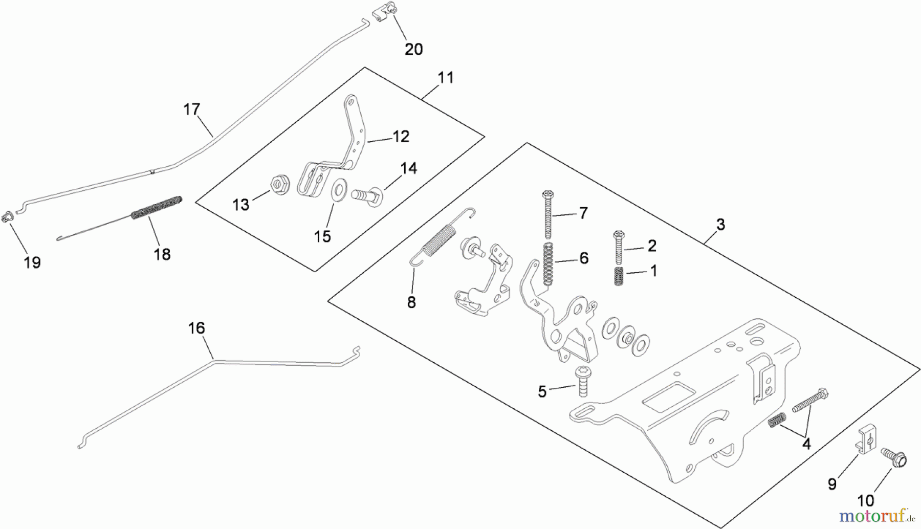 Toro Neu Mowers, Zero-Turn 74363 (Z4200) - Toro TimeCutter Z4220 Riding Mower, 2009 (290000505-290999999) ENGINE CONTROL ASSEMBLY KOHLER SV610-0211