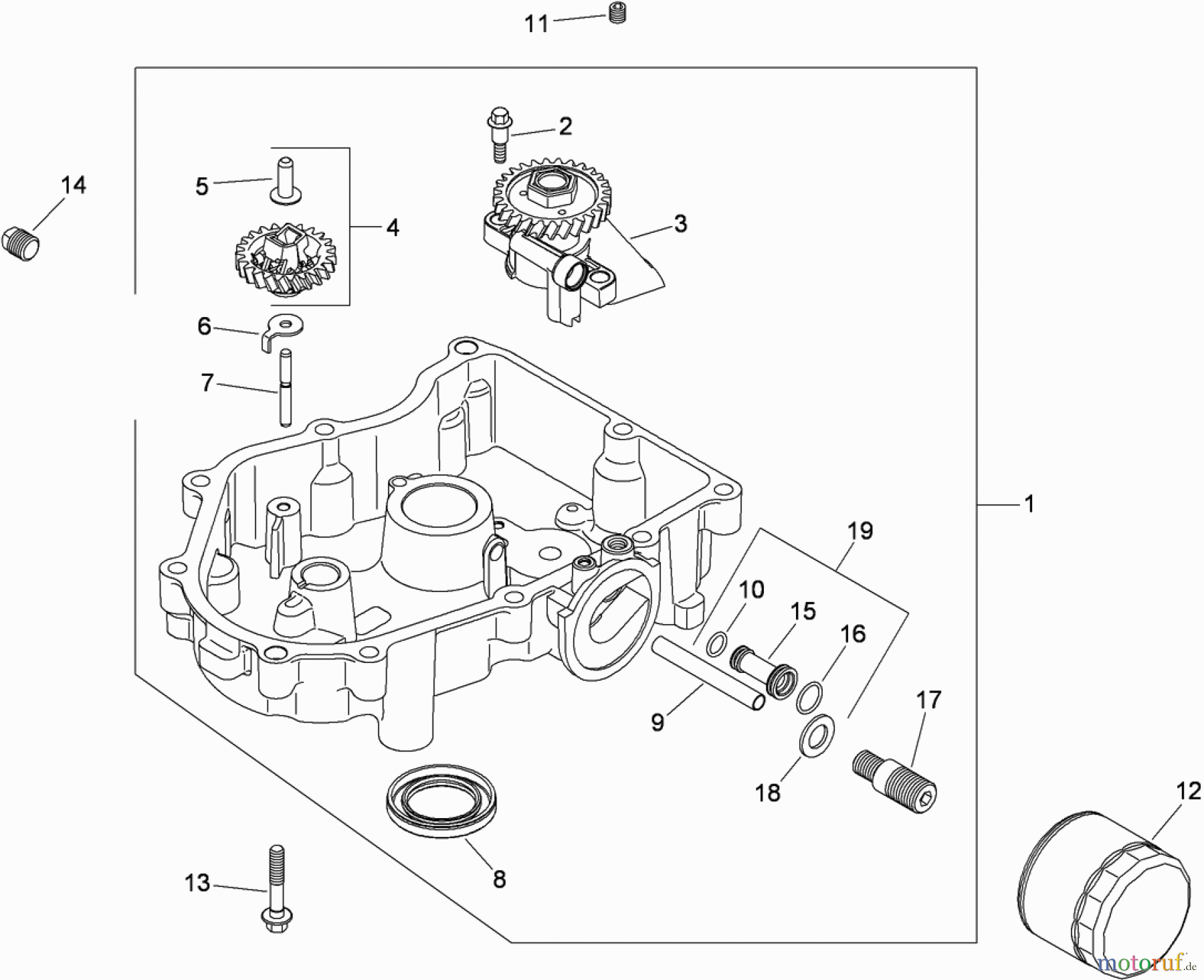 Toro Neu Mowers, Zero-Turn 74373 (Z5030) - Toro TimeCutter Z5030 Riding Mower, 2009 (290004013-290999999) OIL PAN AND LUBRICATION ASSEMBLY KOHLER SV720-0039