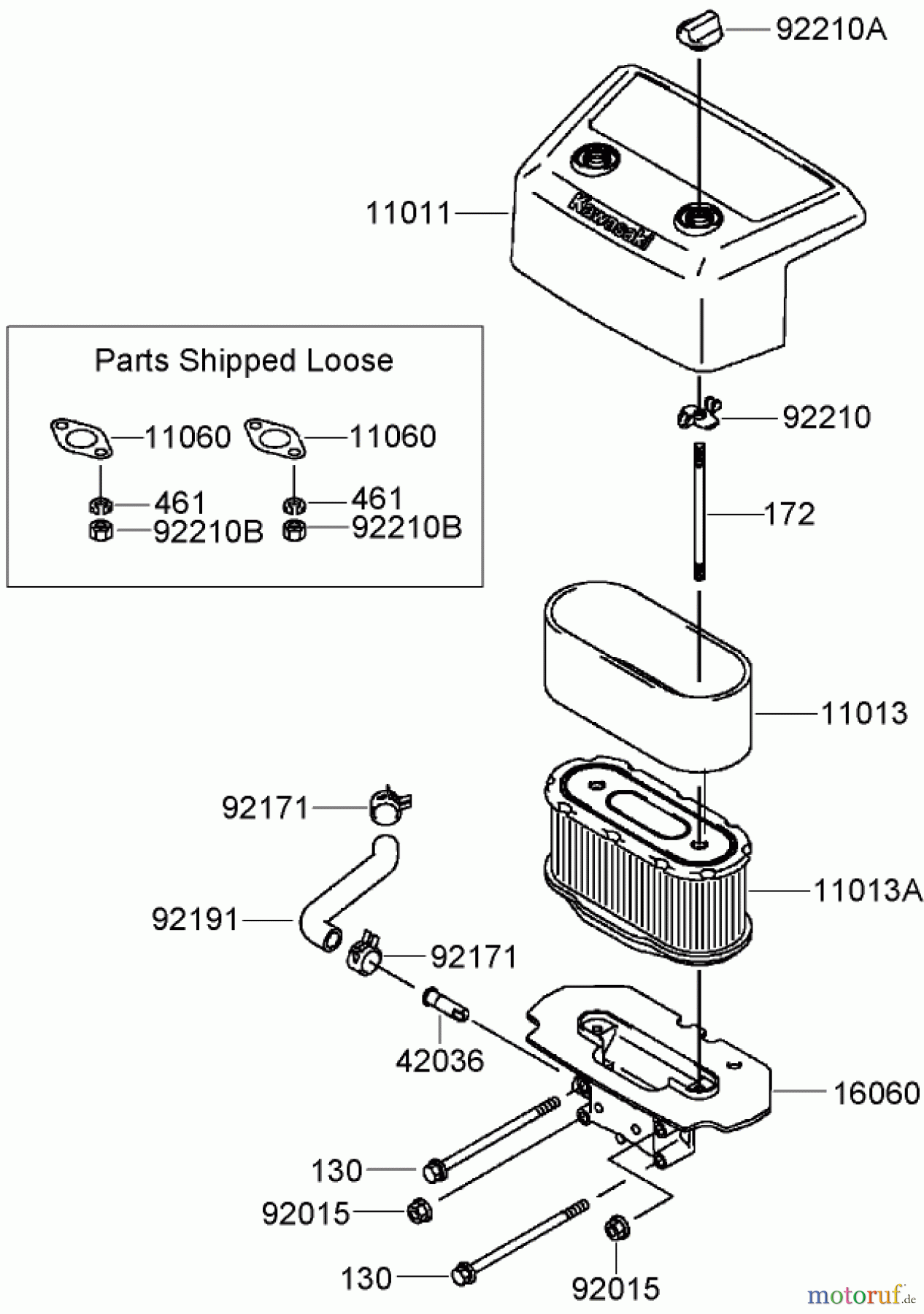  Toro Neu Mowers, Zero-Turn 74374 (Z5040) - Toro TimeCutter Z5040 Riding Mower, 2007 (270000001-270999999) AIR FILTER AND MUFFLER ASSEMBLY KAWASAKI FH641V-AS31