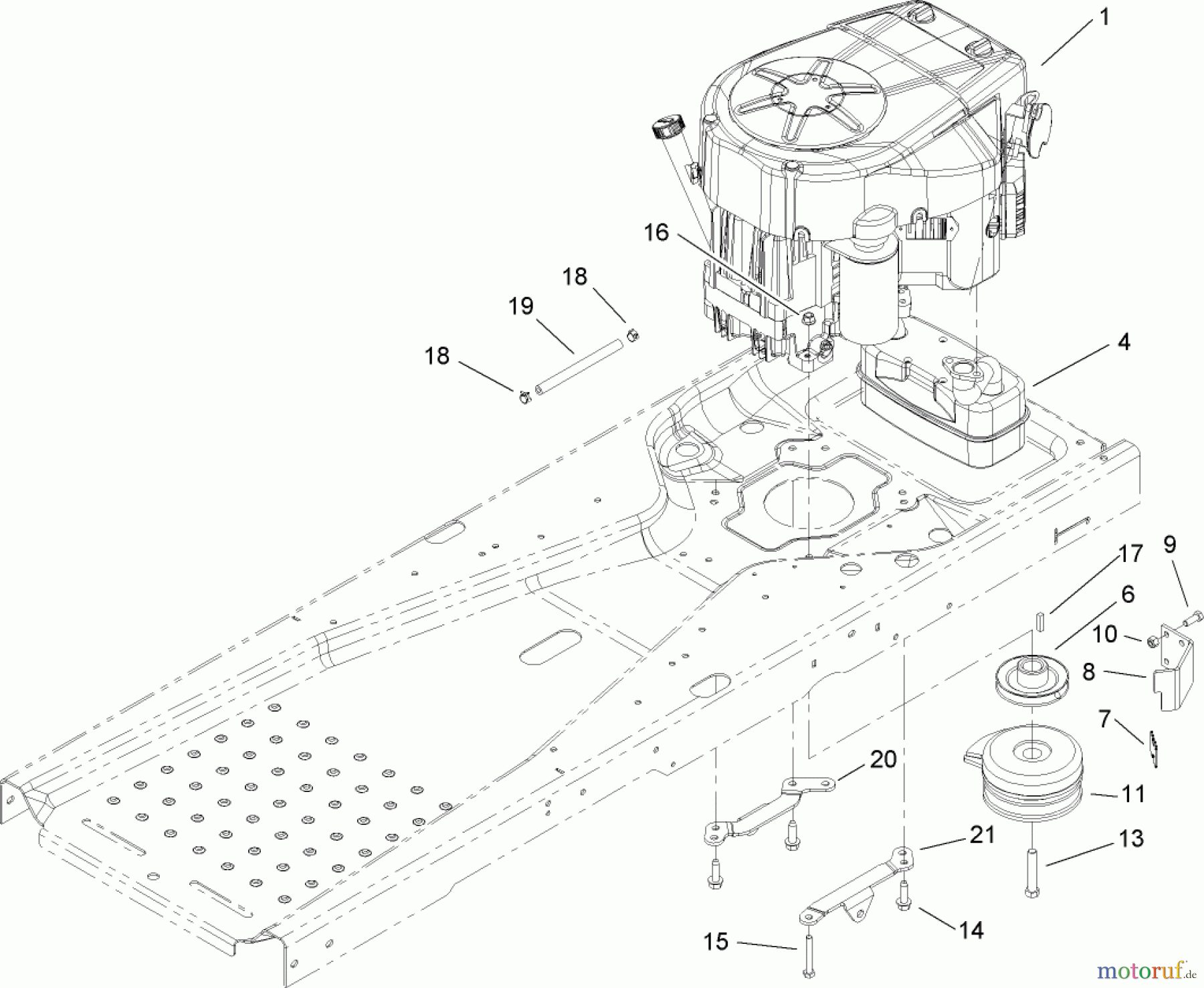  Toro Neu Mowers, Zero-Turn 74374 (Z5040) - Toro TimeCutter Z5040 Riding Mower, 2007 (270000001-270999999) ENGINE AND CLUTCH ASSEMBLY