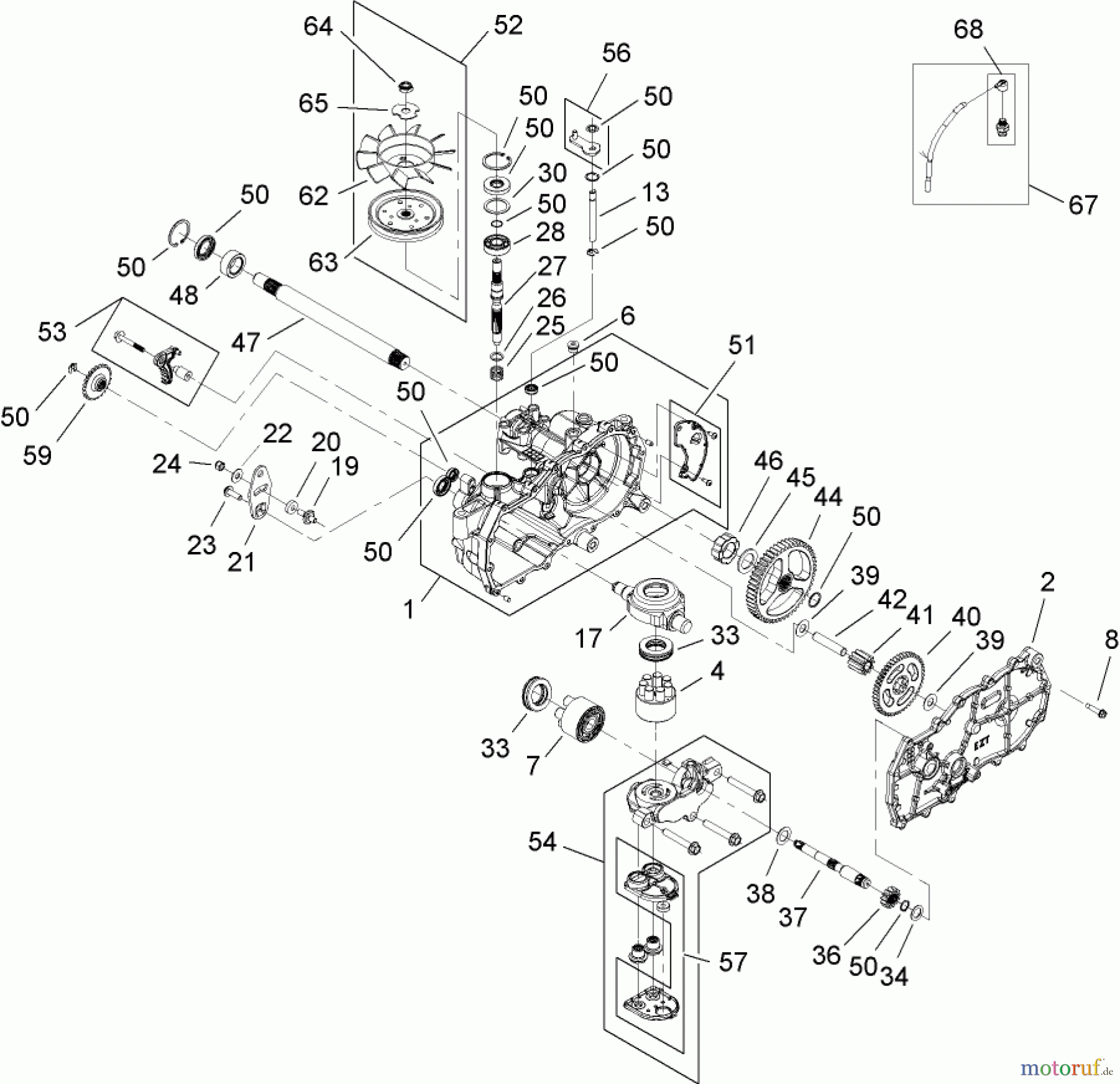  Toro Neu Mowers, Zero-Turn 74374 (Z5040) - Toro TimeCutter Z5040 Riding Mower, 2007 (270000001-270999999) RH HYDRO DRIVE ASSEMBLY NO. 110-6771
