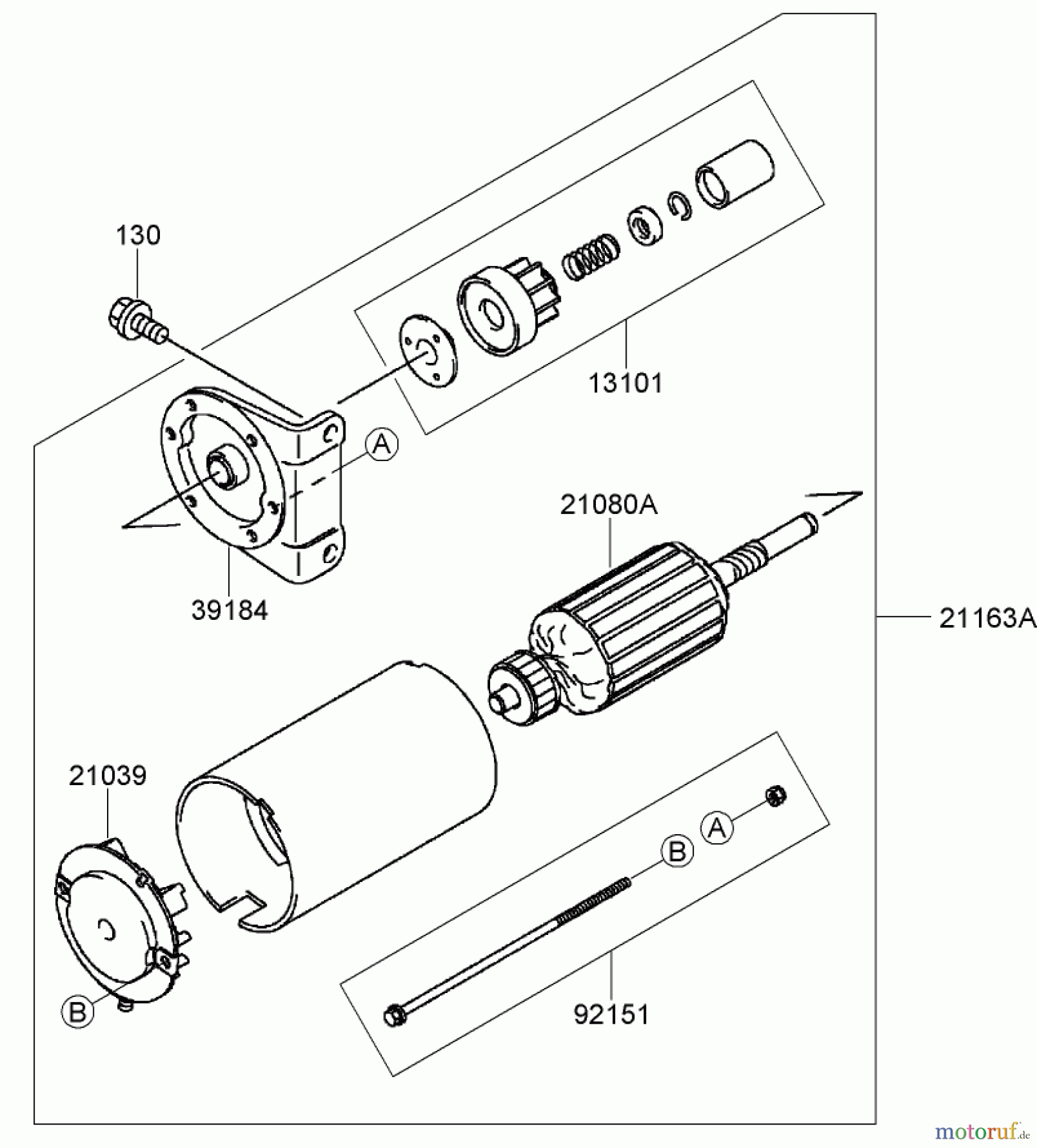  Toro Neu Mowers, Zero-Turn 74374 (Z5040) - Toro TimeCutter Z5040 Riding Mower, 2008 (280000001-280999999) STARTER ASSEMBLY KAWASAKI FH641V-AS31