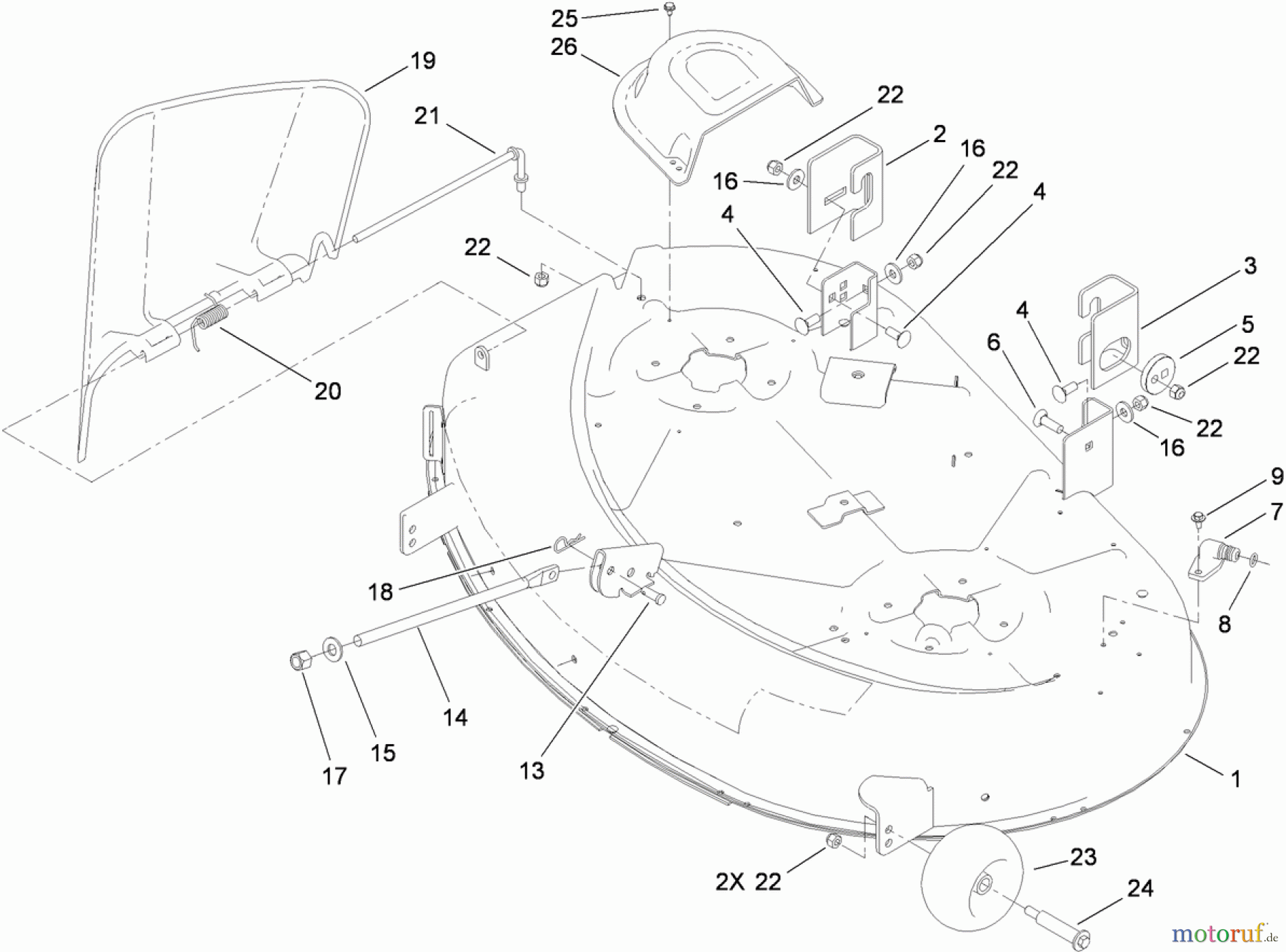 Toro Neu Mowers, Zero-Turn 74380 (Z4200) - Toro TimeCutter Z4200 Riding Mower, 2009 (290000001-290000325) 42 INCH DECK ASSEMBLY