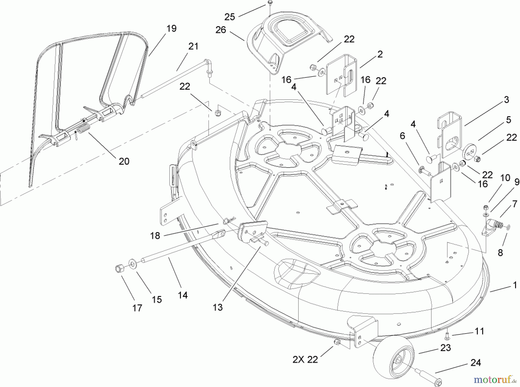  Toro Neu Mowers, Zero-Turn 74381 (Z4202) - Toro TimeCutter Z4202 Riding Mower, 2008 (280000001-280999999) 42 INCH DECK ASSEMBLY