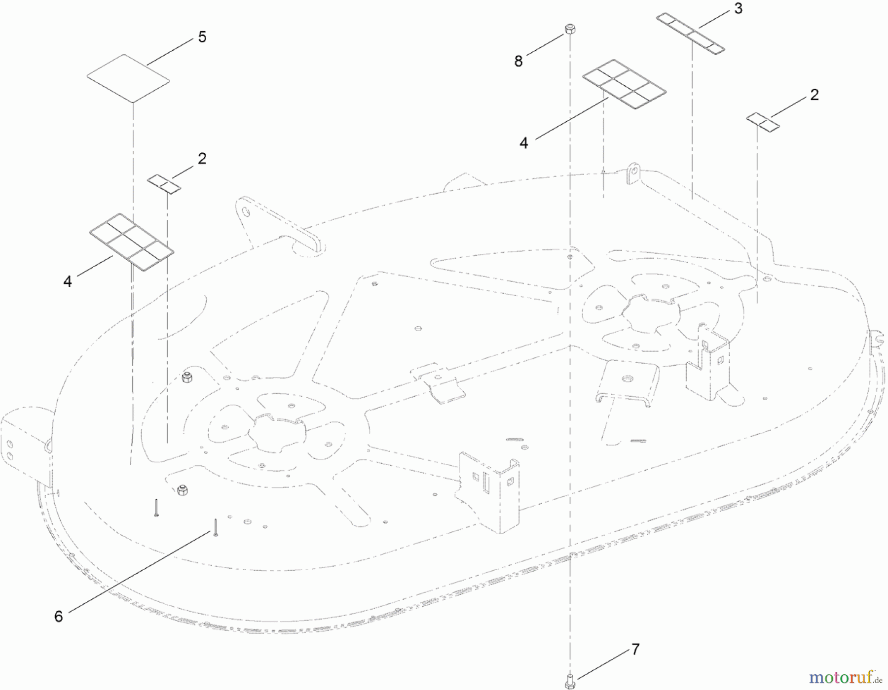  Toro Neu Mowers, Zero-Turn 74386 (ZS 4200) - Toro TimeCutter ZS 4200 Riding Mower, 2012 (SN 312000001-312999999) 42 INCH DECK ASSEMBLY NO. 119-8840