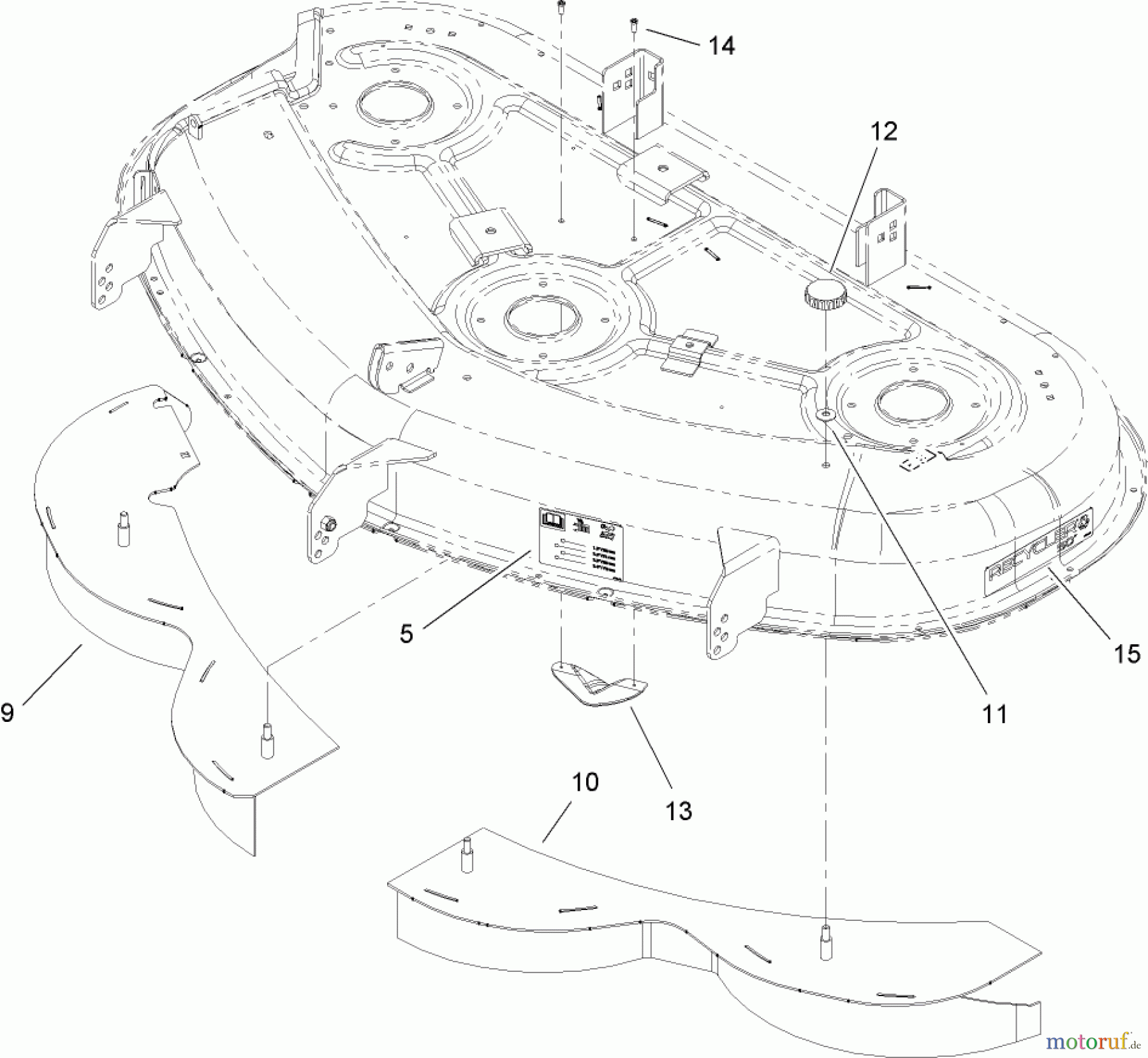  Toro Neu Mowers, Zero-Turn 74399 (Z5020) - Toro TimeCutter Z5020 Riding Mower, 2009 (290000001-290000439) 50 INCH DECK RECYCLER ASSEMBLY