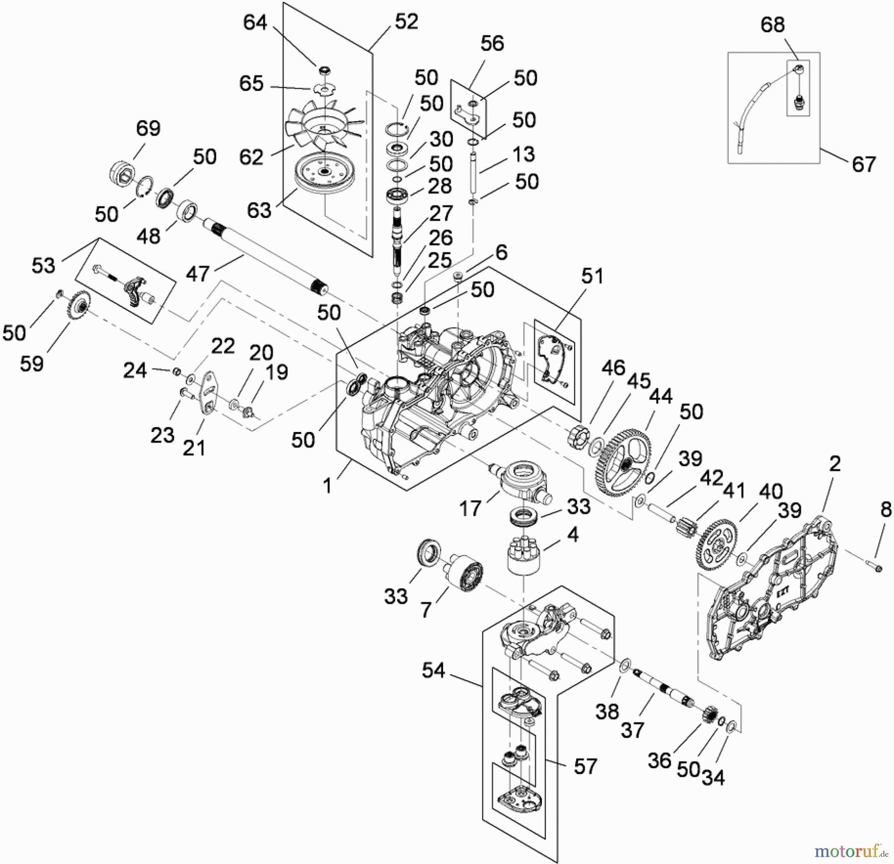 Toro Neu Mowers, Zero-Turn 74399 (Z5020) - Toro TimeCutter Z5020 Riding Mower, 2009 (290000001-290000439) RH HYDRO ASSEMBLY NO. 110-6771