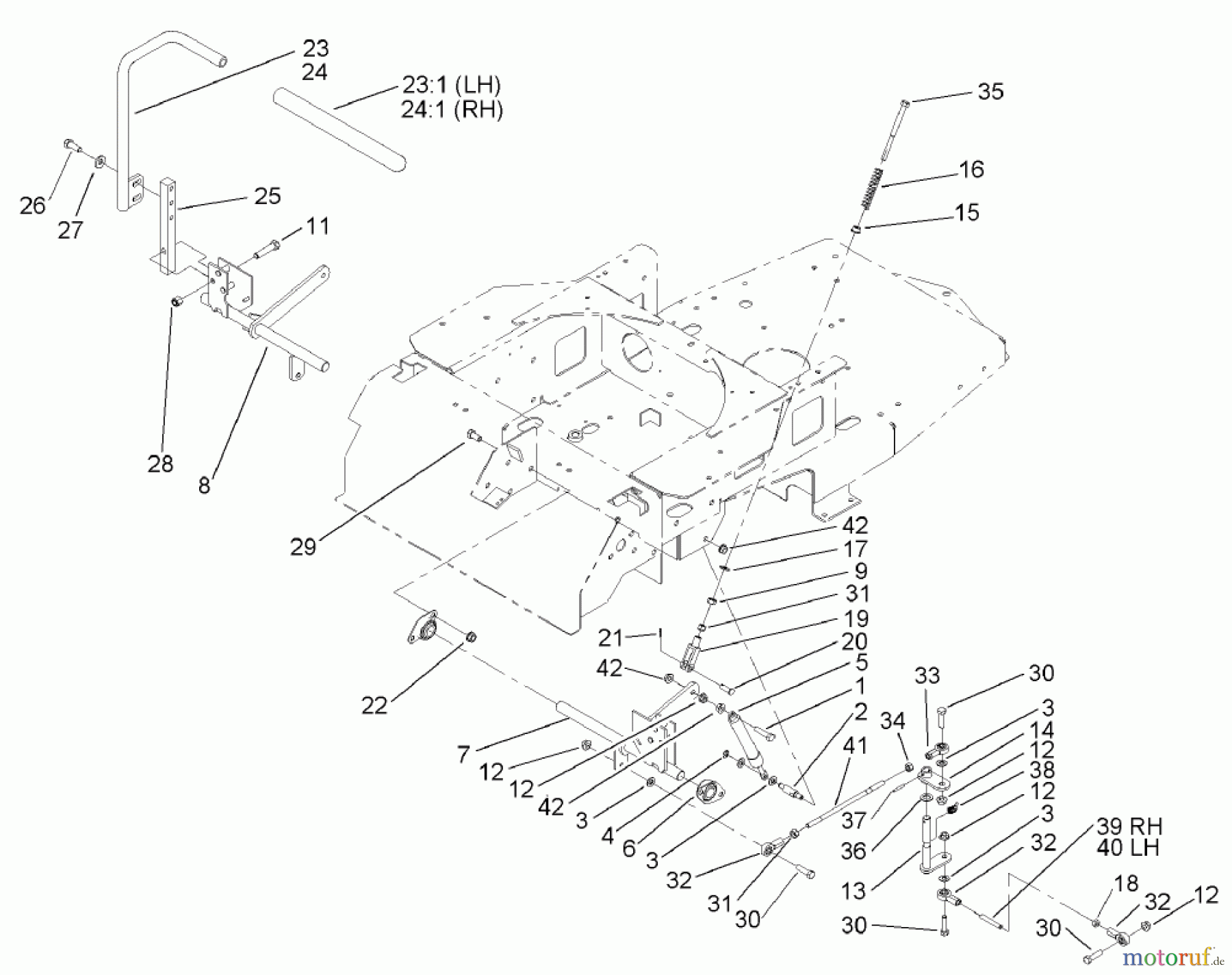  Toro Neu Mowers, Zero-Turn 74401 (17-44ZX) - Toro 17-44ZX TimeCutter ZX Riding Mower, 2004 (240000001-240999999) MOTION CONTROL ASSEMBLY