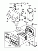 Toro 74405 (18-52ZX) - 18-52ZX TimeCutter ZX Riding Mower, 2003 (230000001-230999999) Listas de piezas de repuesto y dibujos AIR FILTER / MUFFLER ASSEMBLY KAWASAKI FH531V-AS11