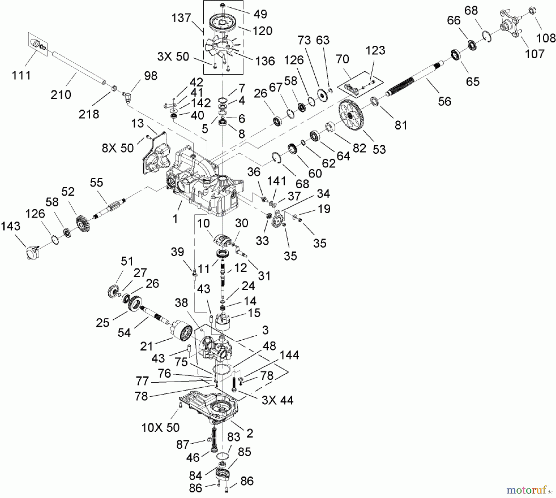  Toro Neu Mowers, Zero-Turn 74406 (ZX440) - Toro TimeCutter ZX440 Riding Mower, 2005 (250000001-250999999) LH HYDRO ASSEMBLY NO. 108-8507