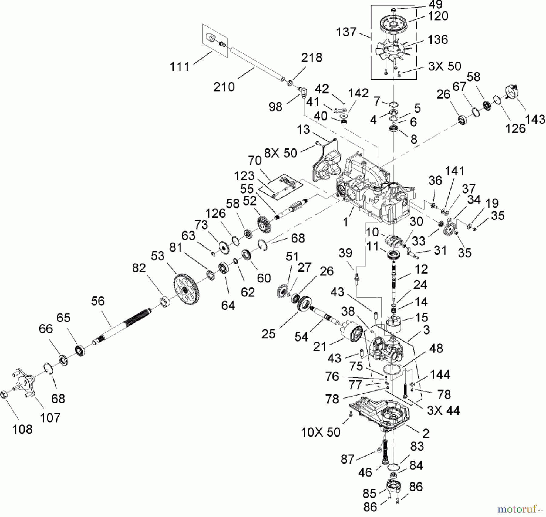  Toro Neu Mowers, Zero-Turn 74406 (ZX440) - Toro TimeCutter ZX440 Riding Mower, 2005 (250000001-250999999) RH HYDRO ASSEMBLY NO. 108-8506