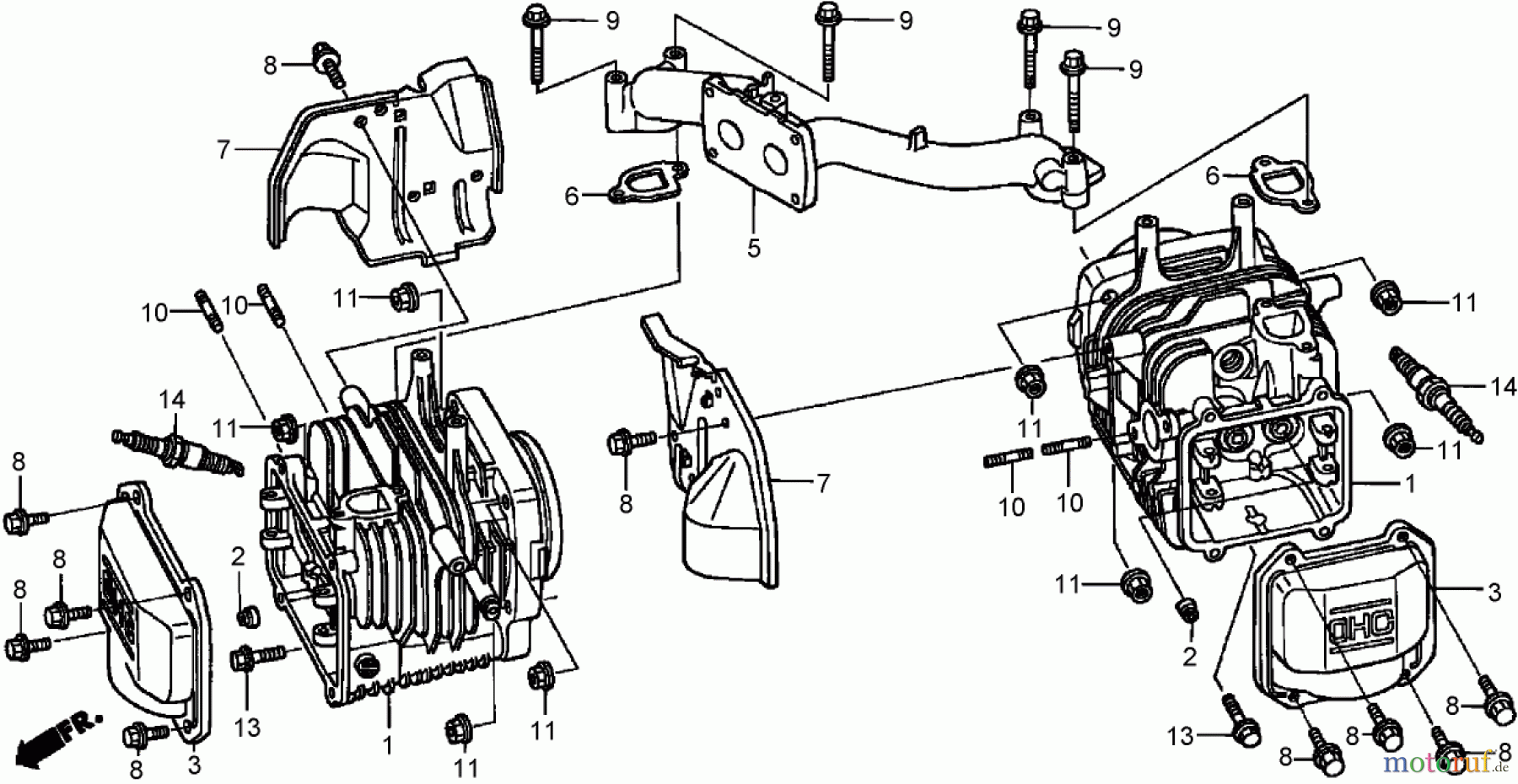  Toro Neu Mowers, Zero-Turn 74425 (Z530) - Toro TimeCutter Z530 Riding Mower, 2007 (270000001-270999999) CYLINDER ASSEMBLY HONDA GXV530 EXA2LB