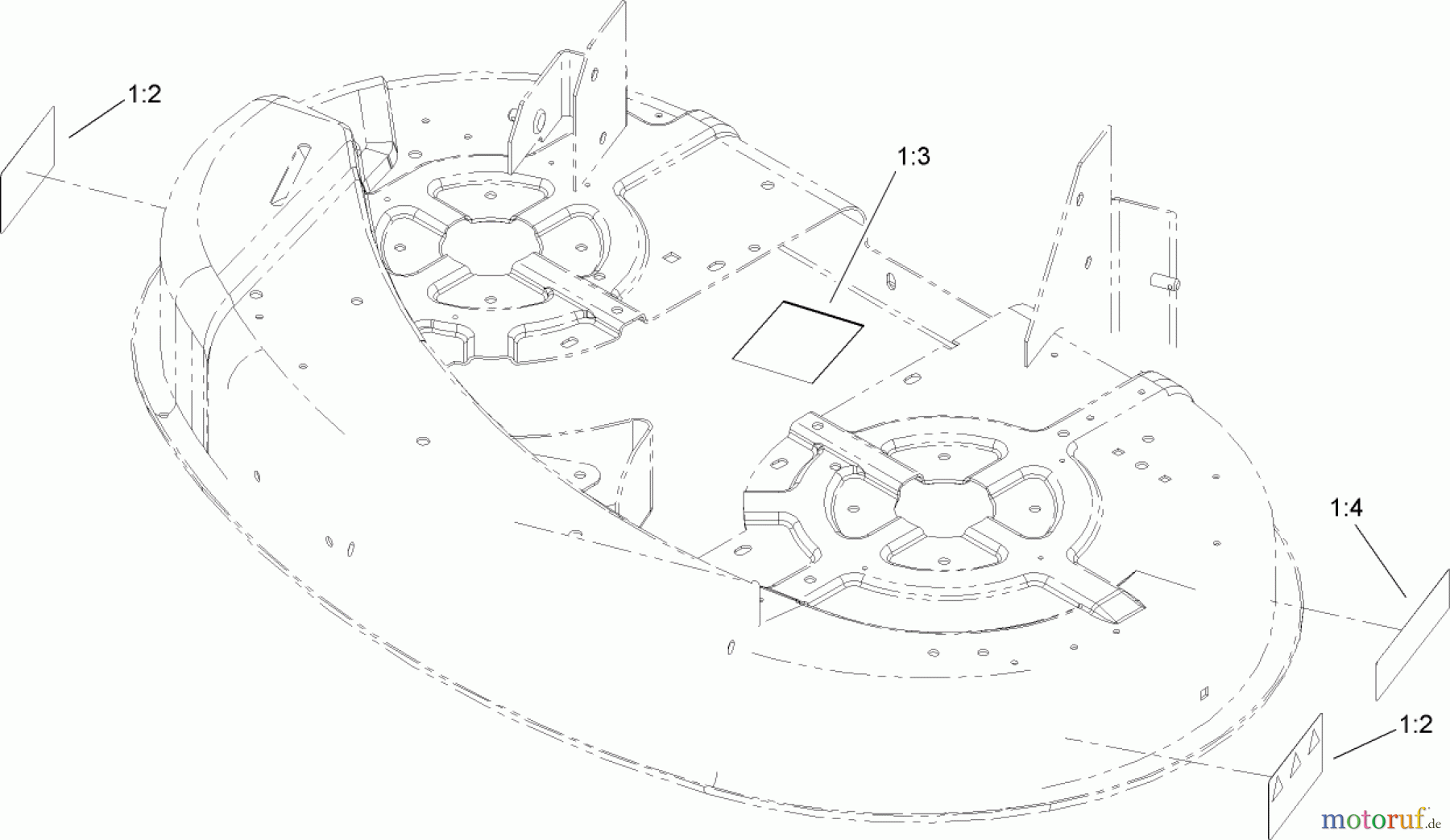  Toro Neu Mowers, Zero-Turn 74432 (ZD380) - Toro TimeCutter ZD380 Riding Mower, 2007 (270000001-270999999) 38 INCH DECK ASSEMBLY NO. 110-8554