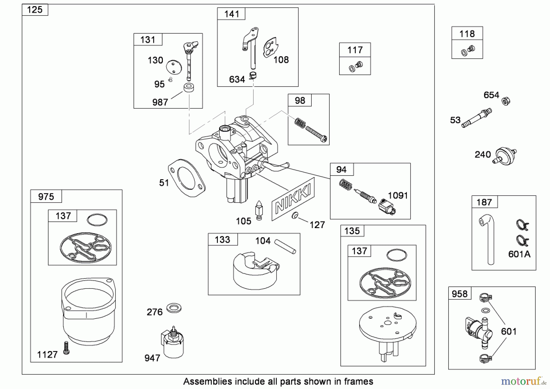  Toro Neu Mowers, Zero-Turn 74433 (ZD420) - Toro TimeCutter ZD420 Riding Mower, 2009 (290000001-290999999) CARBURETOR ASSEMBLY (NIKKI) BRIGGS AND STRATTON MODEL 31P777-0133-E1
