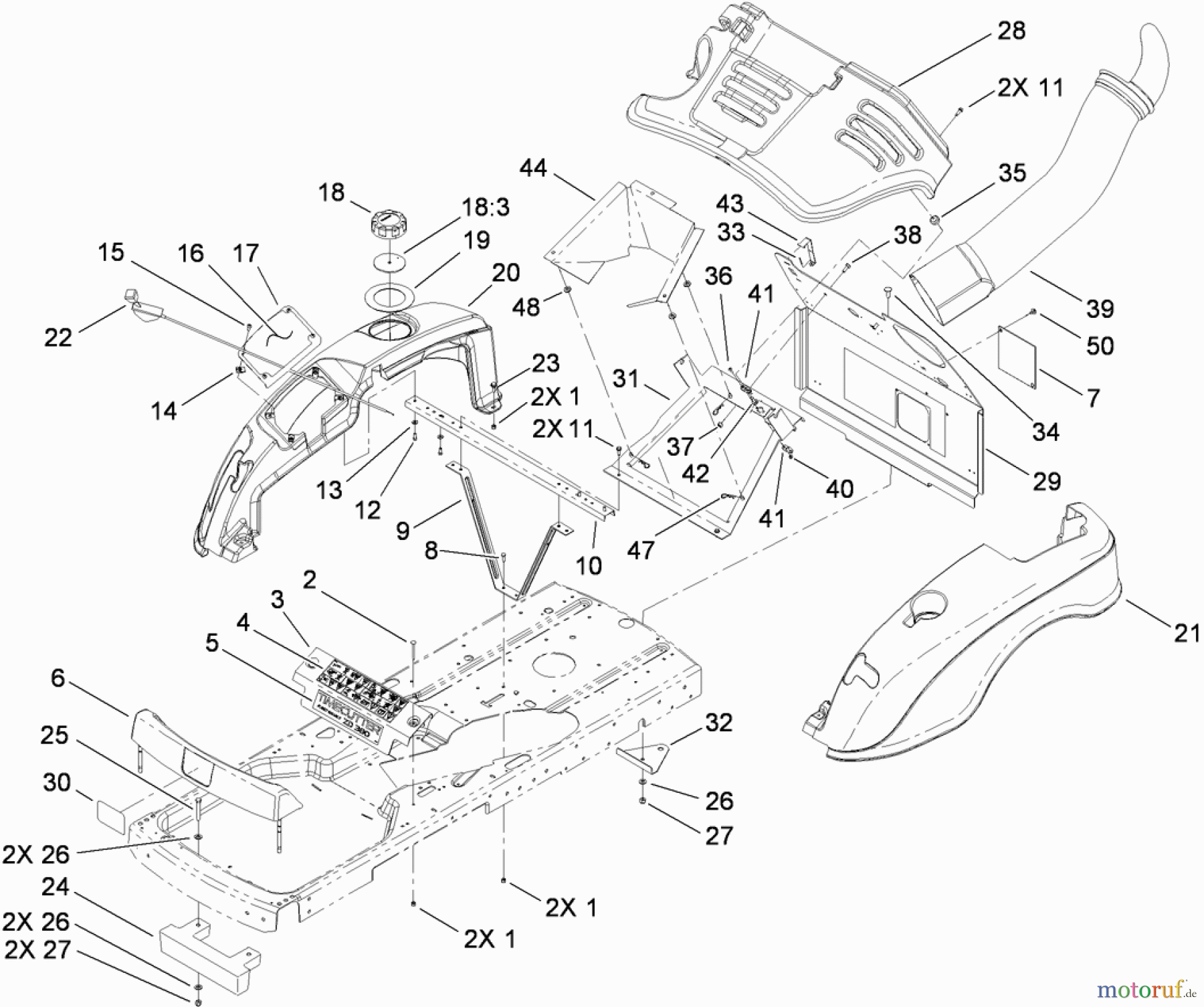  Toro Neu Mowers, Zero-Turn 74433 (ZD420) - Toro TimeCutter ZD420 Riding Mower, 2009 (290000001-290999999) STYLING ASSEMBLY