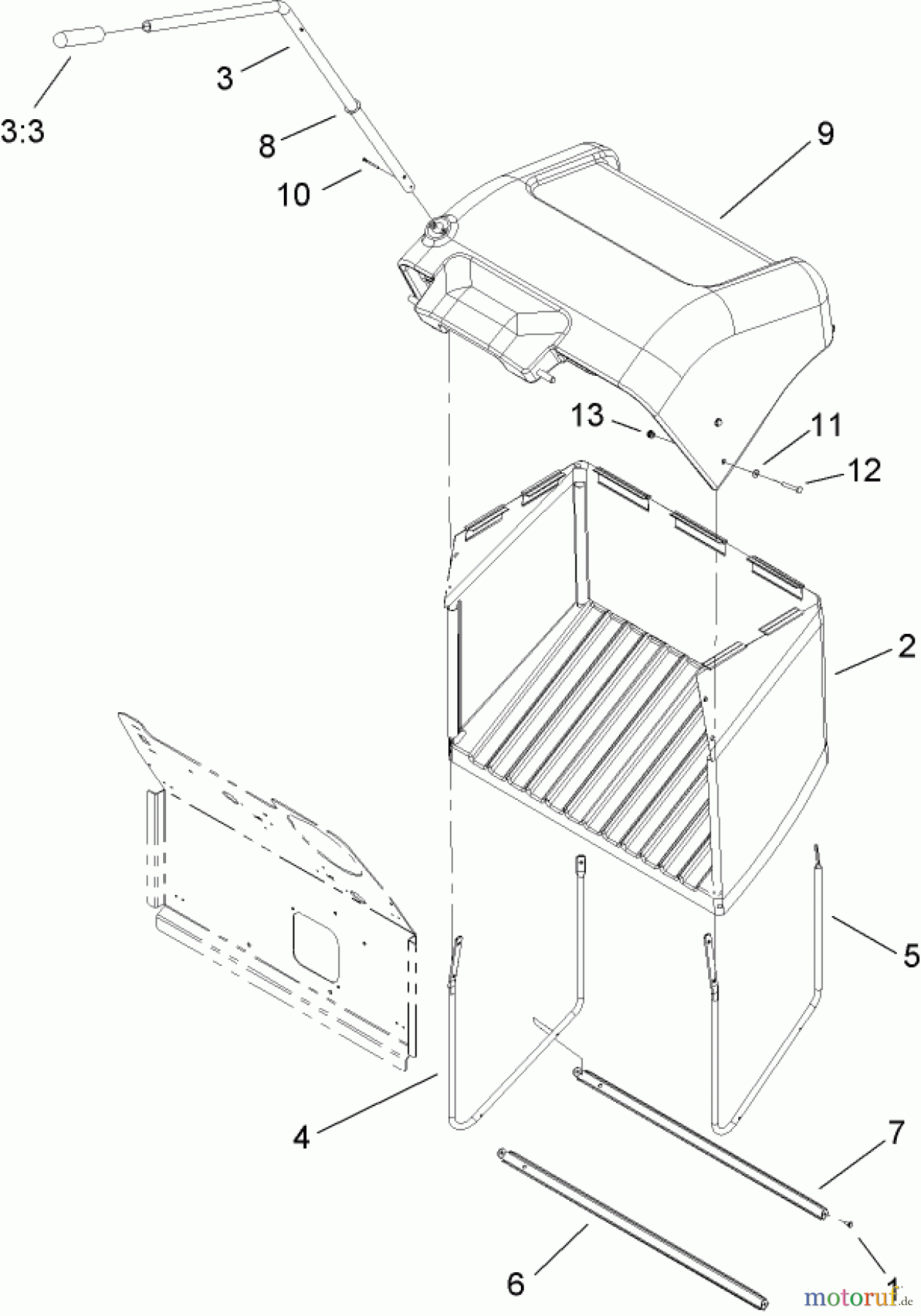  Toro Neu Mowers, Zero-Turn 74434 (ZD530) - Toro TimeCutter ZD530 Riding Mower, 2007 (270000001-270999999) GRASS BAG ASSEMBLY