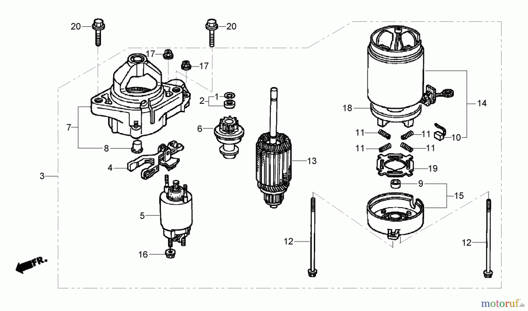 Toro Neu Mowers, Zero-Turn 74434 (ZD530) - Toro TimeCutter ZD530 Riding Mower, 2007 (270000001-270999999) STARTER MOTOR ASSEMBLY HONDA GXV530 EXA2