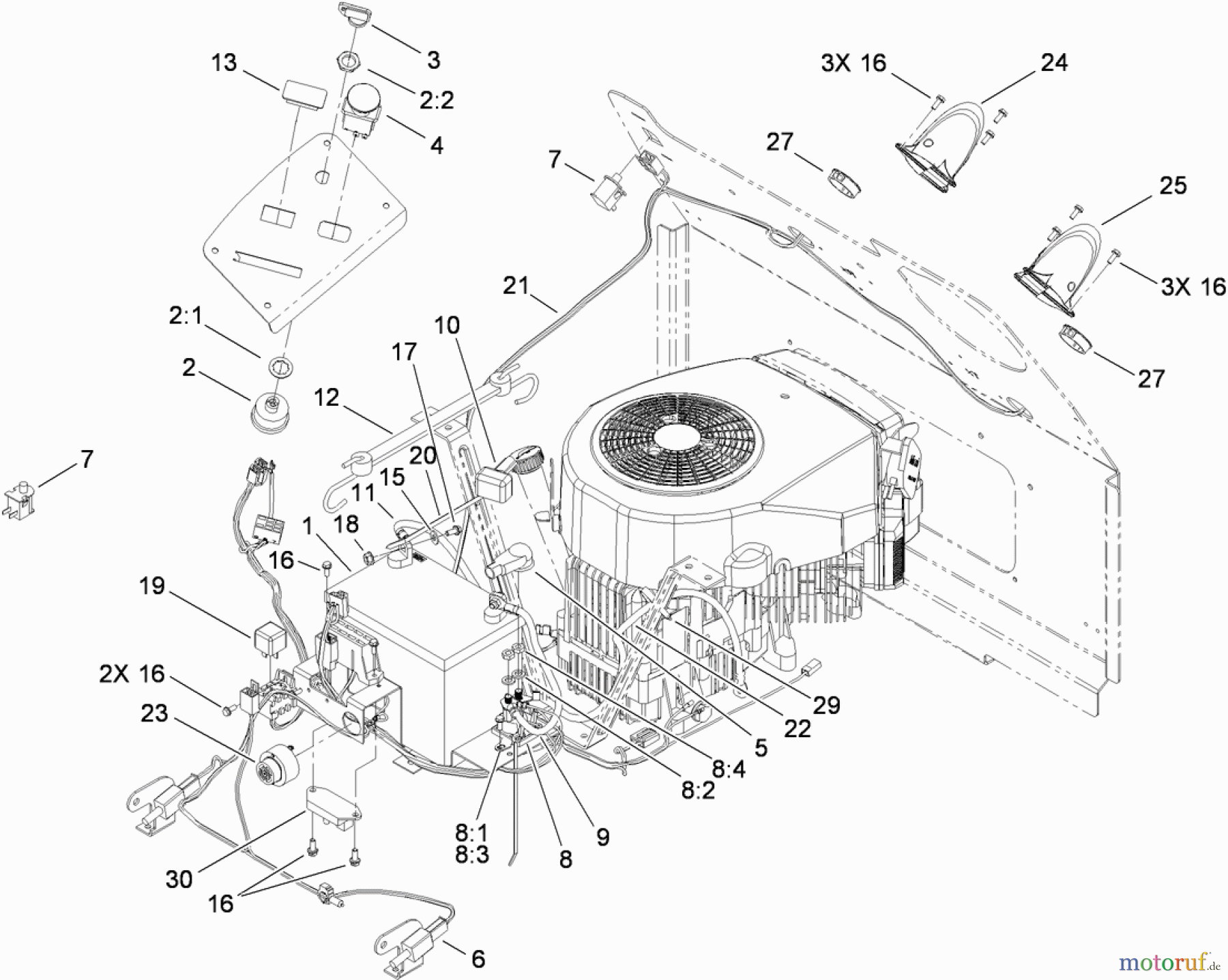  Toro Neu Mowers, Zero-Turn 74437 (ZD420T) - Toro TimeCutter ZD420T Riding Mower, 2011 (311000001-311999999) ELECTRICAL ASSEMBLY