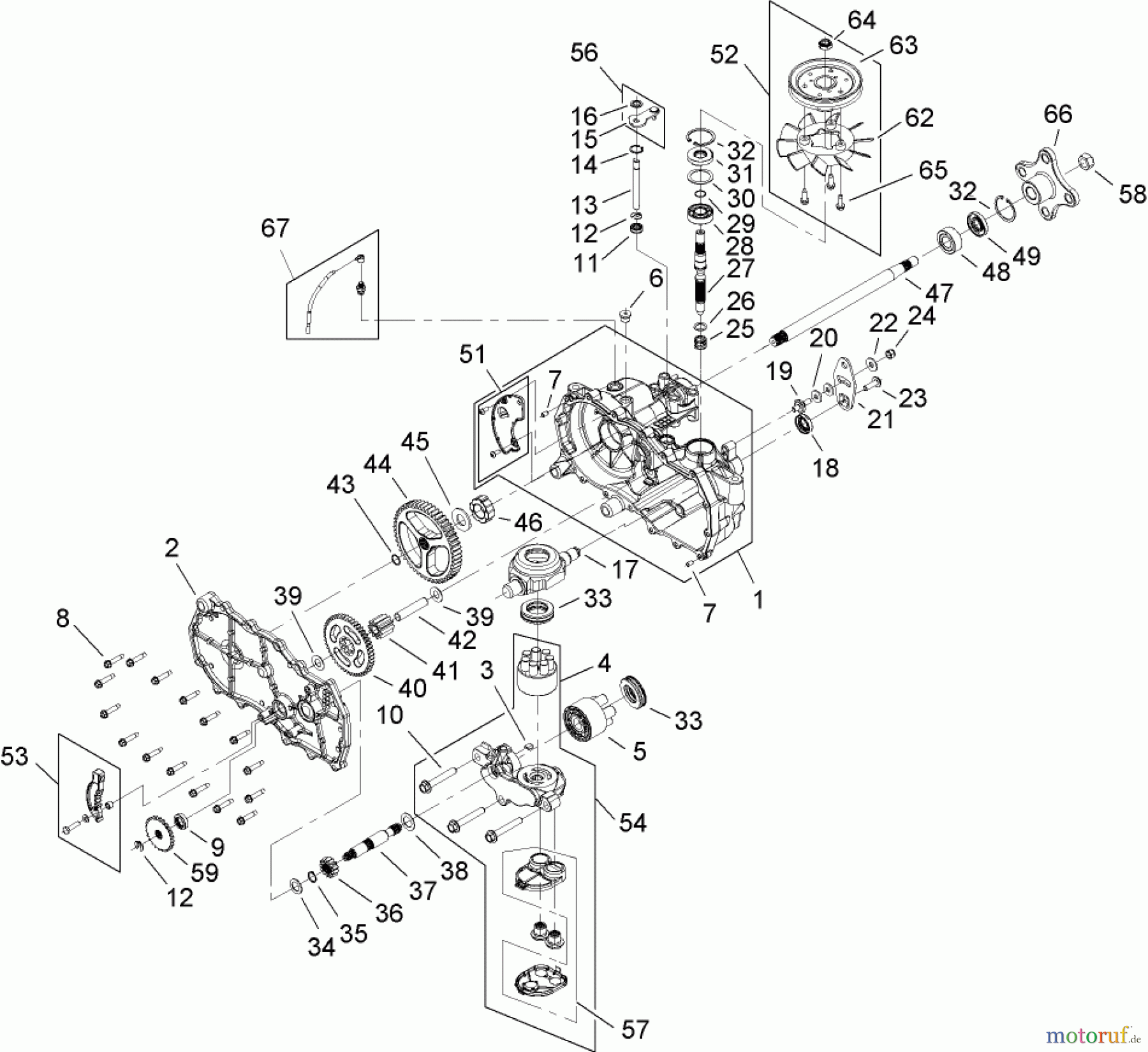  Toro Neu Mowers, Zero-Turn 74437 (ZD420T) - Toro TimeCutter ZD420T Riding Mower, 2009 (290000001-290999999) RH HYDRO TRANSAXLE ASSEMBLY NO. 112-4761