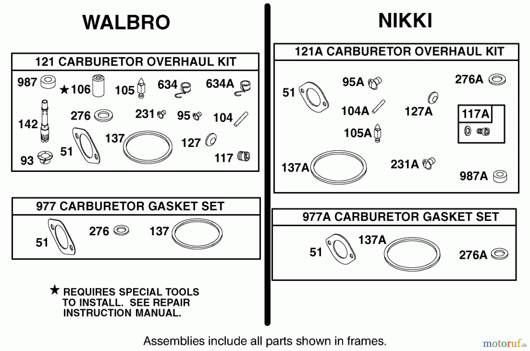 Toro Neu Mowers, Zero-Turn 74501 (Z16-44) - Toro Z16-44 TimeCutter Z Riding Mower, 2002 (220000001-220999999) CARBURETOR OVERHAUL KIT ASSEMBLY BRIGGS AND STRATTON 311777-0117-E1