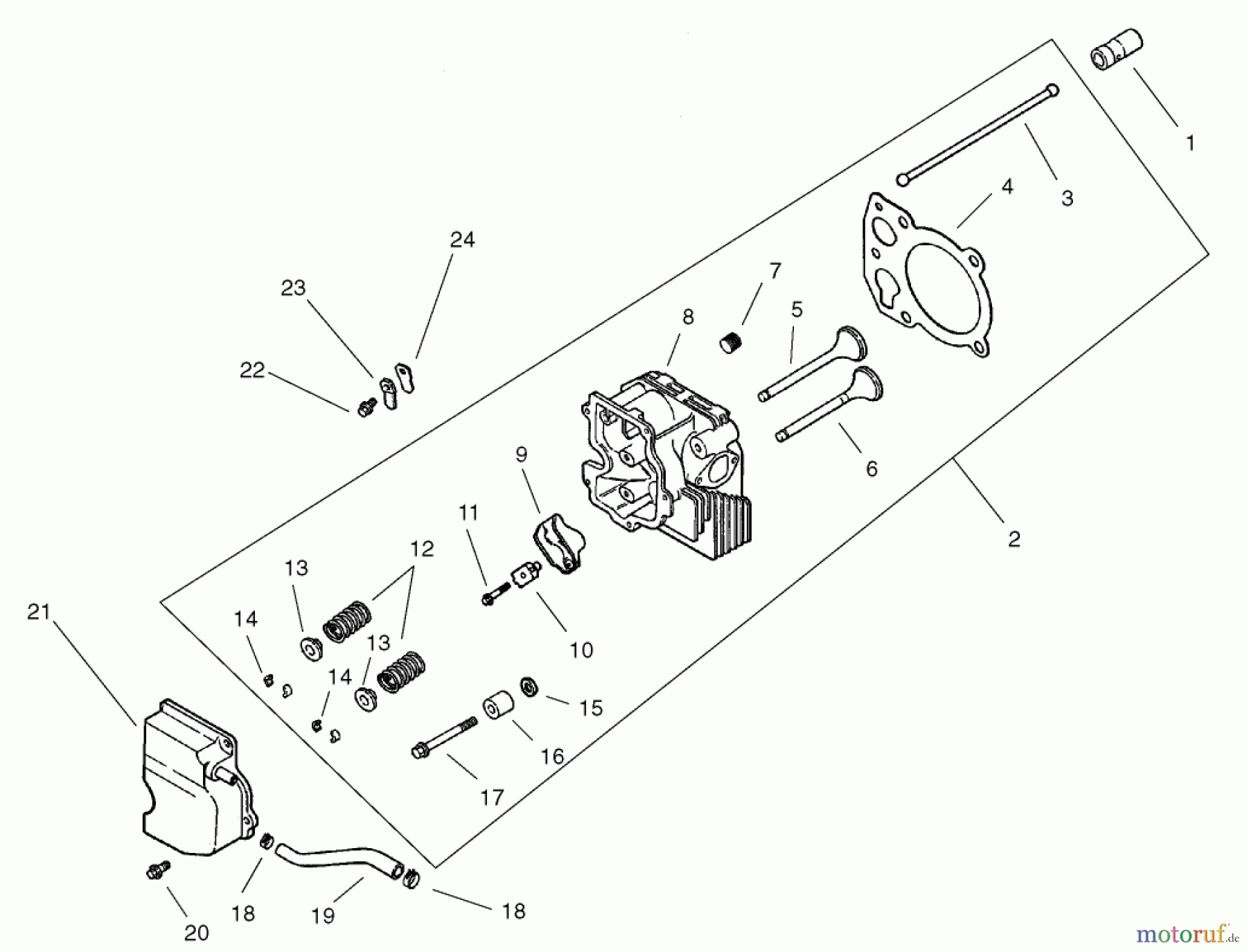  Toro Neu Mowers, Zero-Turn 74601 (Z17-44) - Toro Z17-44 TimeCutter Z Riding Mower, 2002 (220000913-220999999) HEAD / VALVE / BREATHER ASSEMBLY KOHLER CV 490S-27503