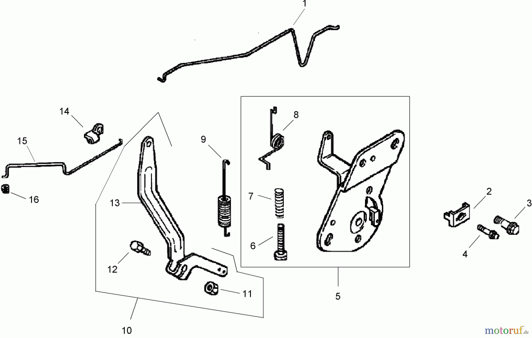  Toro Neu Mowers, Zero-Turn 74603 (ZX440) - Toro TimeCutter ZX440 Riding Mower, 2006 (260000001-260999999) ENGINE CONTROL ASSEMBLY KOHLER CV492S-27525