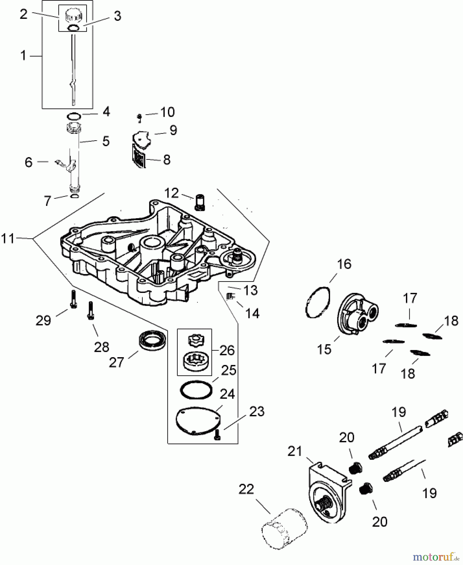  Toro Neu Mowers, Zero-Turn 74603 (ZX440) - Toro TimeCutter ZX440 Riding Mower, 2006 (260000001-260999999) OIL PAN AND LUBRICATION ASSEMBLY KOHLER CV492S-27525