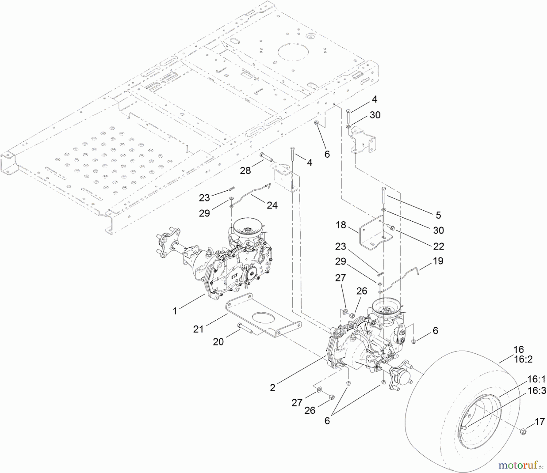  Toro Neu Mowers, Zero-Turn 74621 (3200) - Toro TimeCutter SS 3200 Riding Mower, 2012 (SN 312000001-312999999) HYDRO TRANSAXLE ASSEMBLY