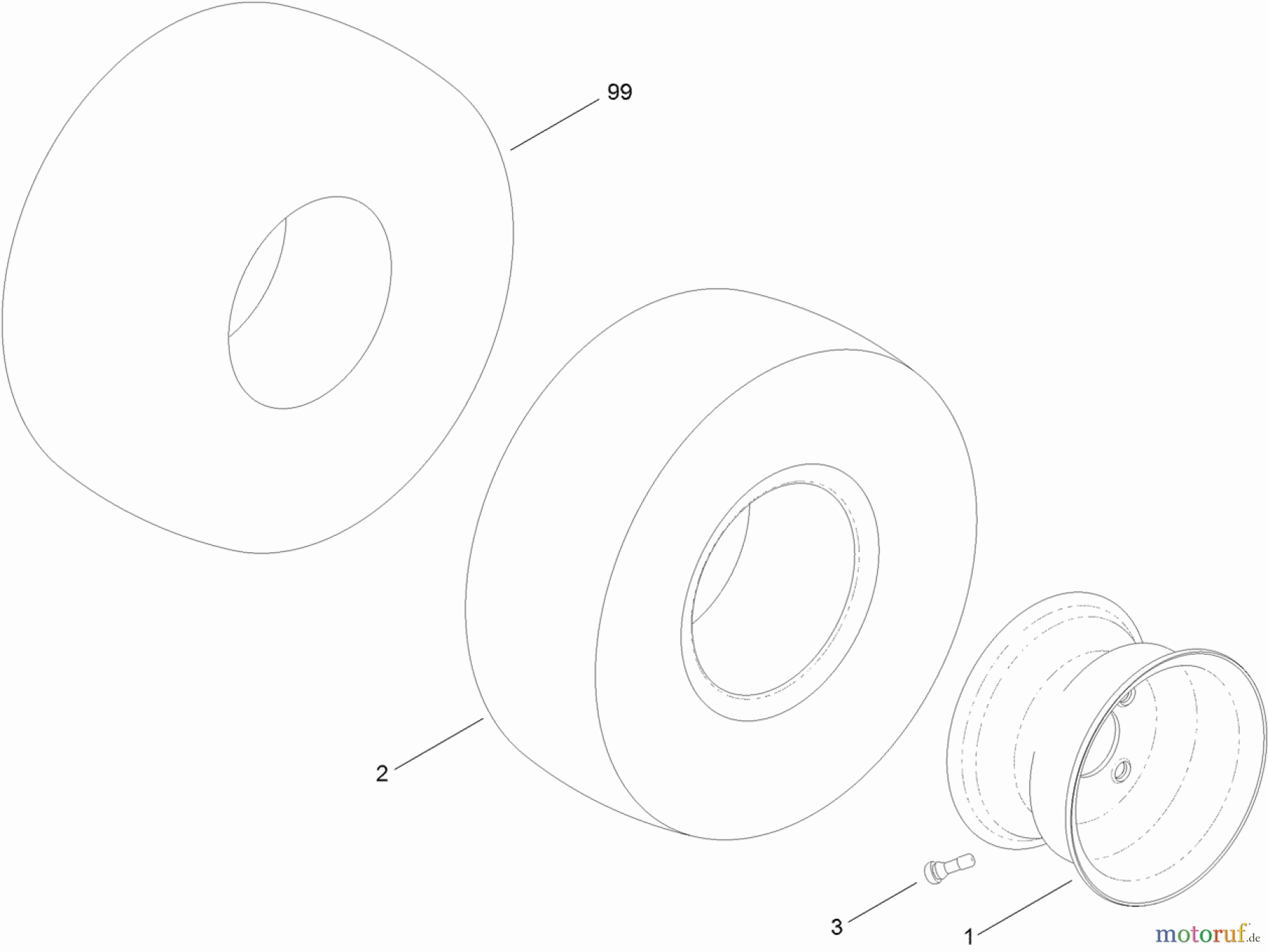 Toro Neu Mowers, Zero-Turn 74622 (4200) - Toro TimeCutter SS 4200 Riding Mower, 2011 (311000001-311999999) WHEEL AND TIRE ASSEMBLY NO. 119-3465