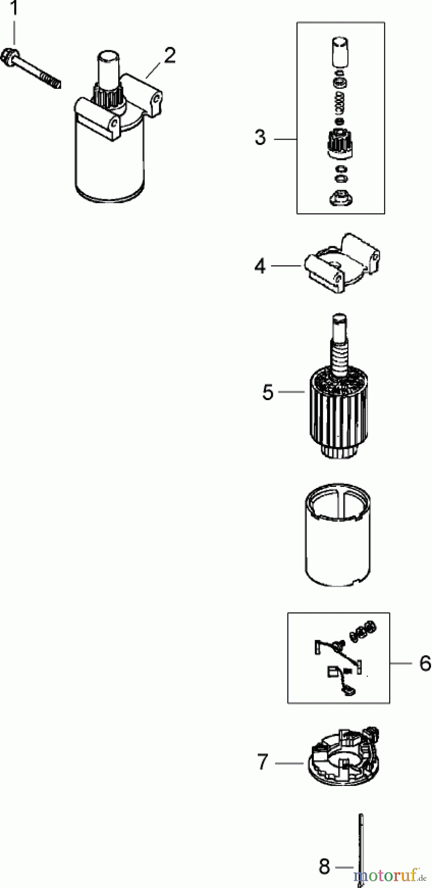  Toro Neu Mowers, Zero-Turn 74702 (18-52ZX) - Toro 18-52ZX TimeCutter ZX Riding Mower, 2004 (240000200-240999999) STARTER ASSEMBLY KOHLER CV492S-27525
