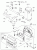 Toro 74801 (Z18-52) - Z18-52 TimeCutter Z Riding Mower, 2002 (220000001-220999999) Listas de piezas de repuesto y dibujos AIR FILTER / MUFFLER ASSEMBLY KAWASAKI FH 531V-AS07