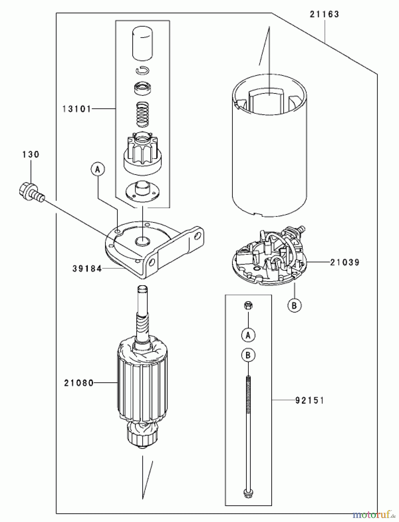  Toro Neu Mowers, Zero-Turn 74801 (Z18-52) - Toro Z18-52 TimeCutter Z Riding Mower, 2002 (220000001-220999999) STARTER ASSEMBLY KAWASAKI FH 531V-AS07