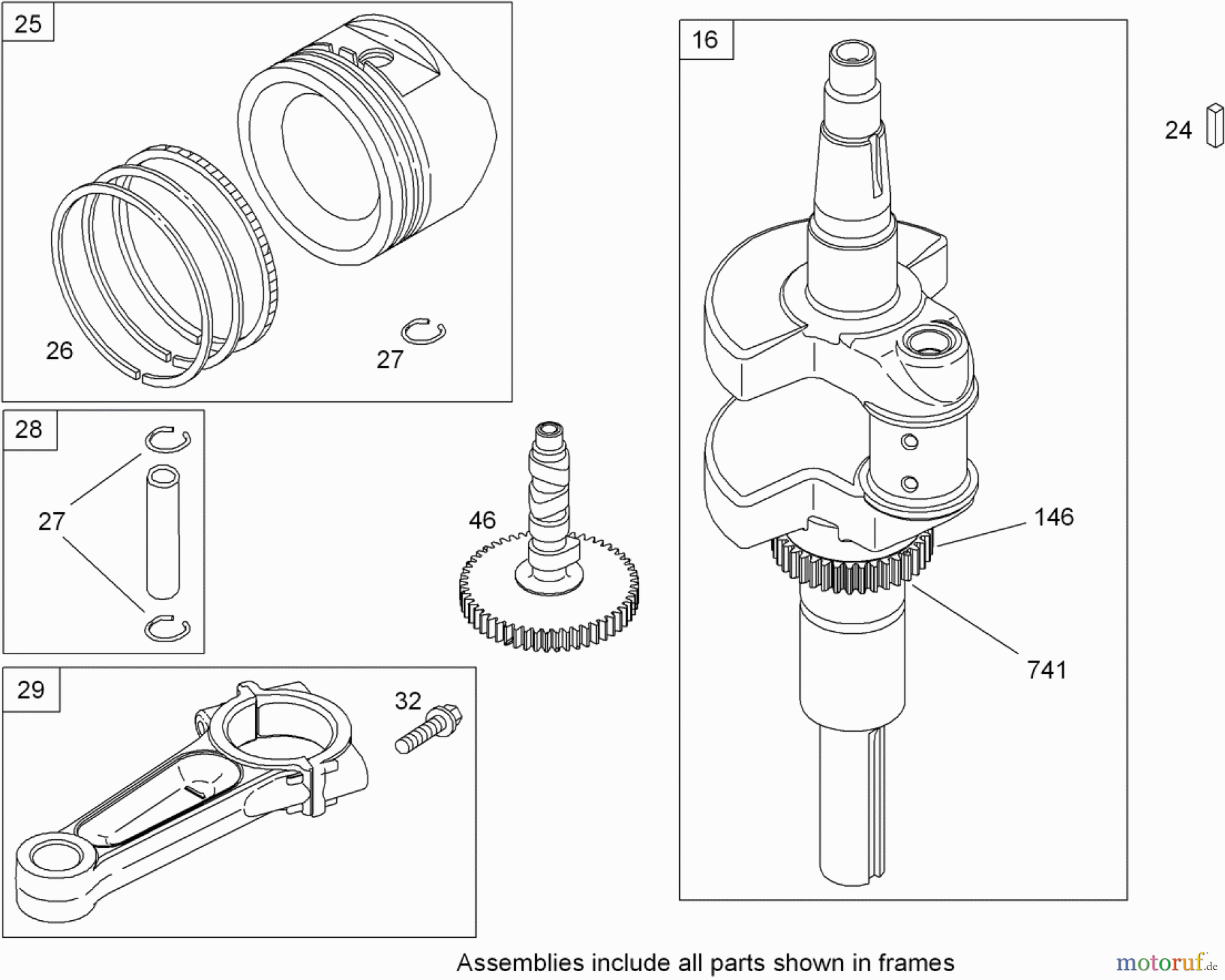 Toro Neu Mowers, Zero-Turn 74812 (Z4800) - Toro TITAN Z4800 Zero-Turn-Radius Riding Mower, 2008 (280000001-280999999) CRANKSHAFT ASSEMBLY BRIGGS AND STRATTON 44K777-0125-G1