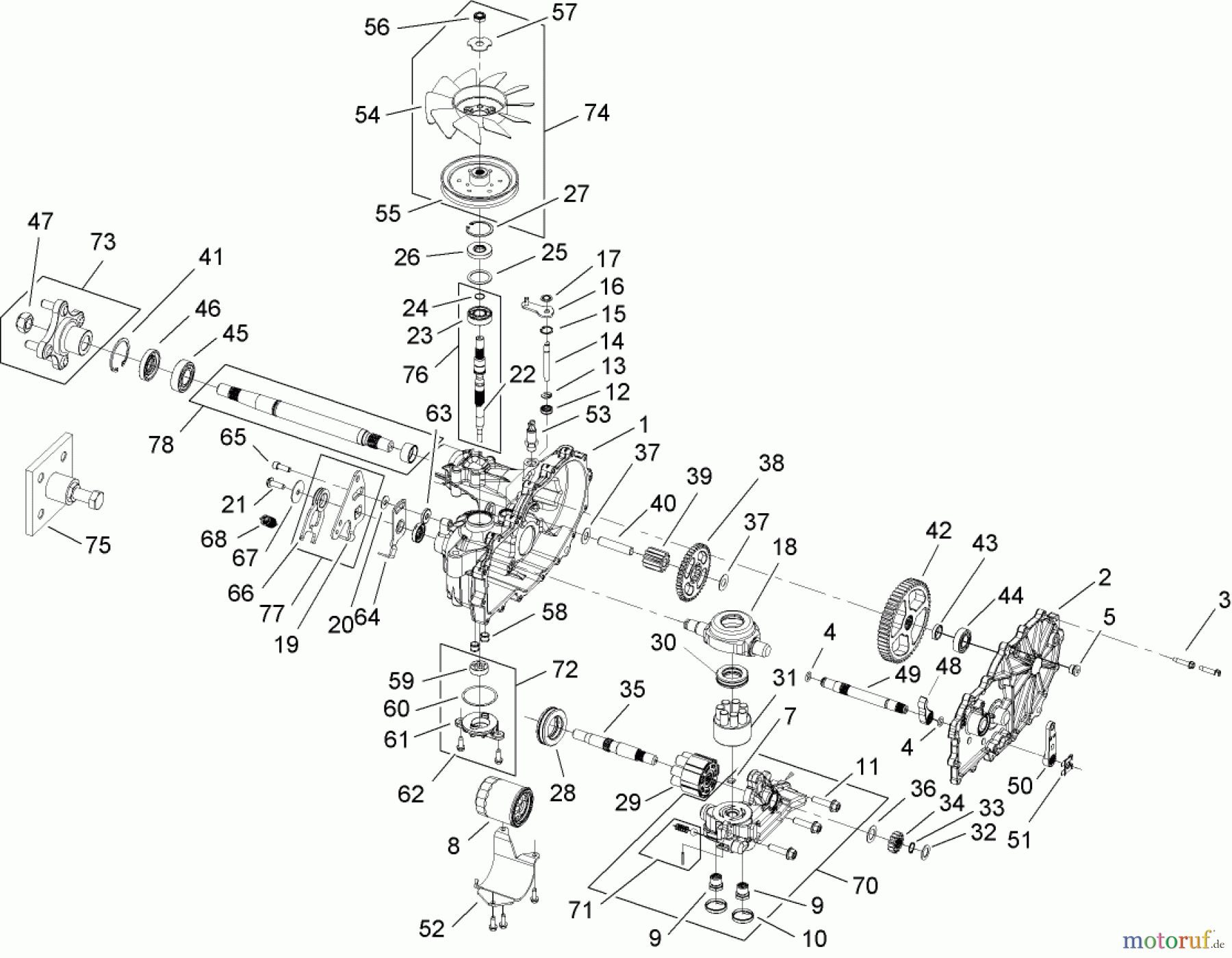  Toro Neu Mowers, Zero-Turn 74812 (Z4800) - Toro TITAN Z4800 Zero-Turn-Radius Riding Mower, 2008 (280000001-280999999) RH HYDRO TRANSMISSION ASSEMBLY NO. 109-3371