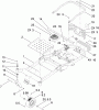 Toro 74823 (ZX6000) - TITAN ZX6000 Zero-Turn-Radius Riding Mower, 2009 (290000001-290999999) Listas de piezas de repuesto y dibujos MAIN FRAME AND FRONT CASTER WHEEL ASSEMBLY