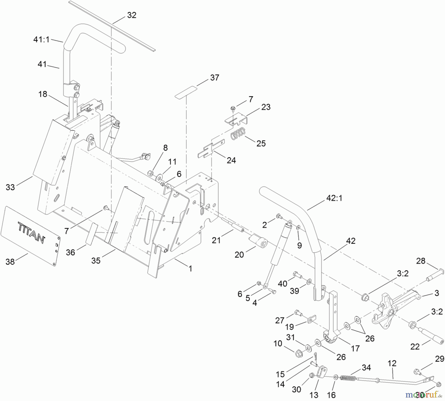  Toro Neu Mowers, Zero-Turn 74842 (ZX5420) - Toro TITAN ZX5420 Zero-Turn-Radius Riding Mower, 2012 (SN 312000001-312999999) MOTION CONTROL ASSEMBLY