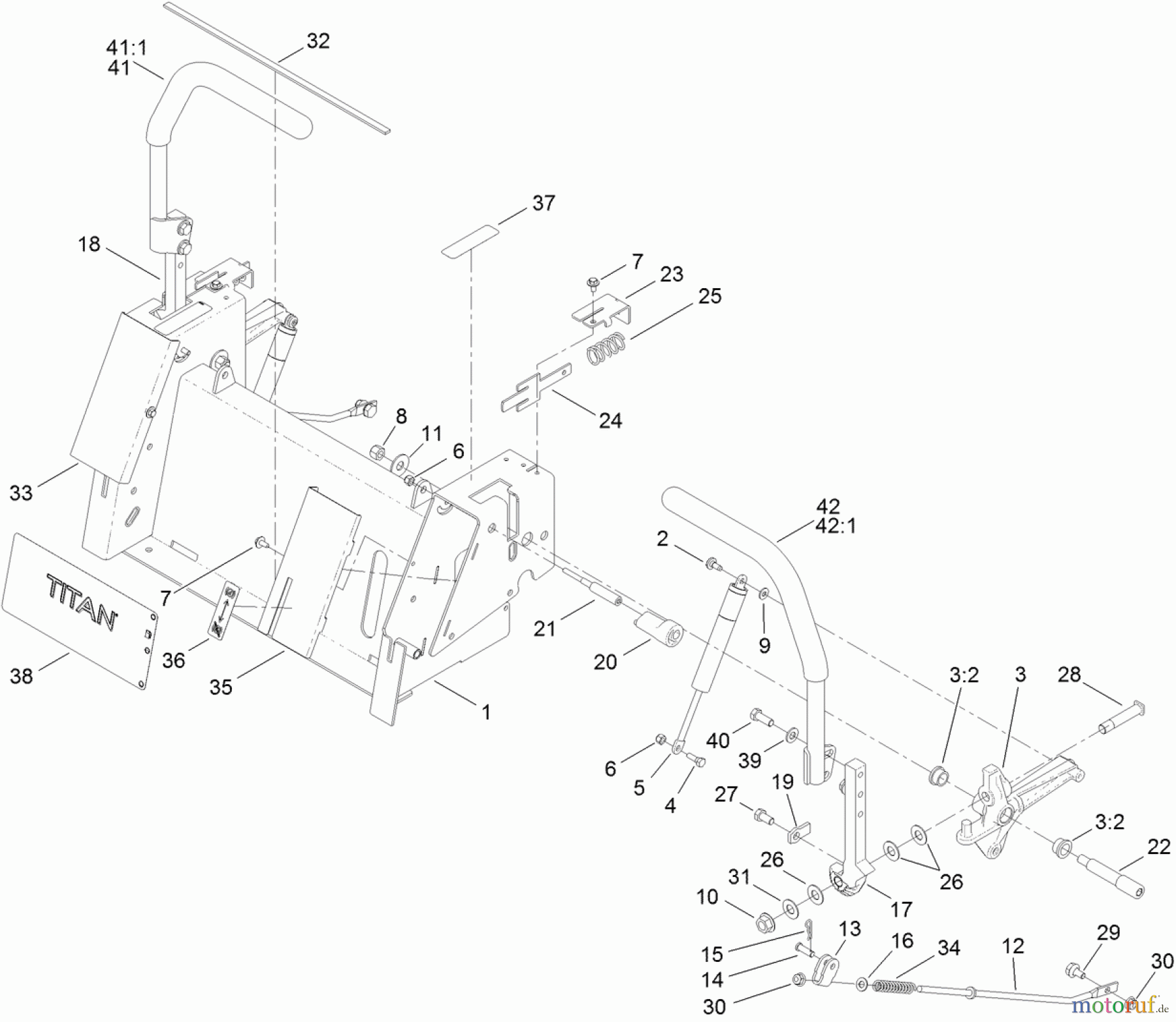  Toro Neu Mowers, Zero-Turn 74845 (ZX4820) - Toro TITAN ZX4820 Zero-Turn-Radius Riding Mower, 2012 (SN 312000001-312999999) MOTION CONTROL ASSEMBLY