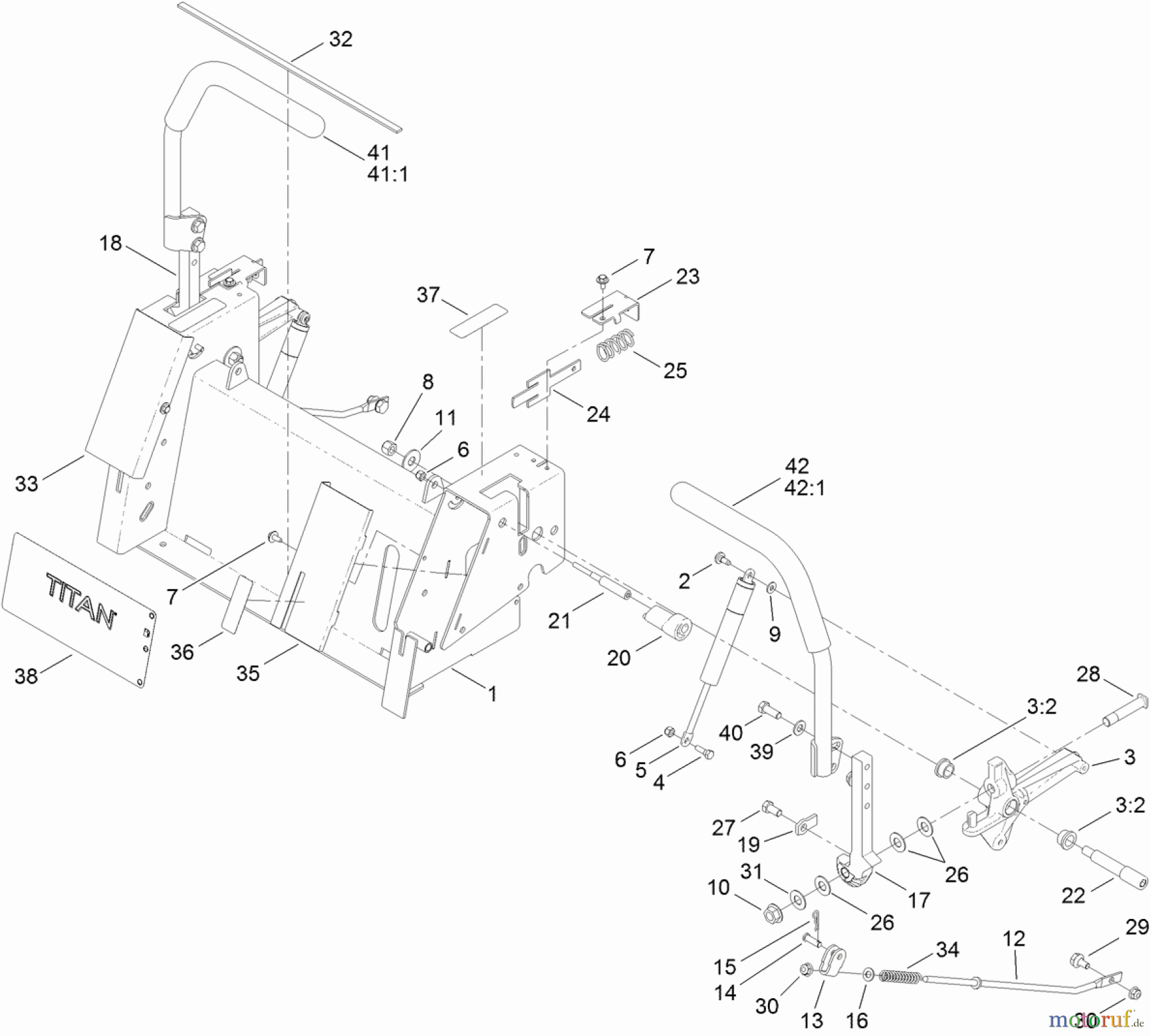  Toro Neu Mowers, Zero-Turn 74873 (MX6080) - Toro TITAN MX6080 Zero-Turn-Radius Riding Mower, 2012 (SN 312000001-312999999) MOTION CONTROL ASSEMBLY