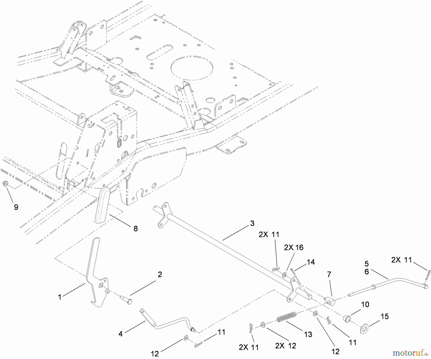  Toro Neu Mowers, Zero-Turn 74912 (ZX4800) - Toro TITAN ZX4800 Zero-Turn-Radius Riding Mower, 2010 (310000001-310999999) PARKING BRAKE ASSEMBLY