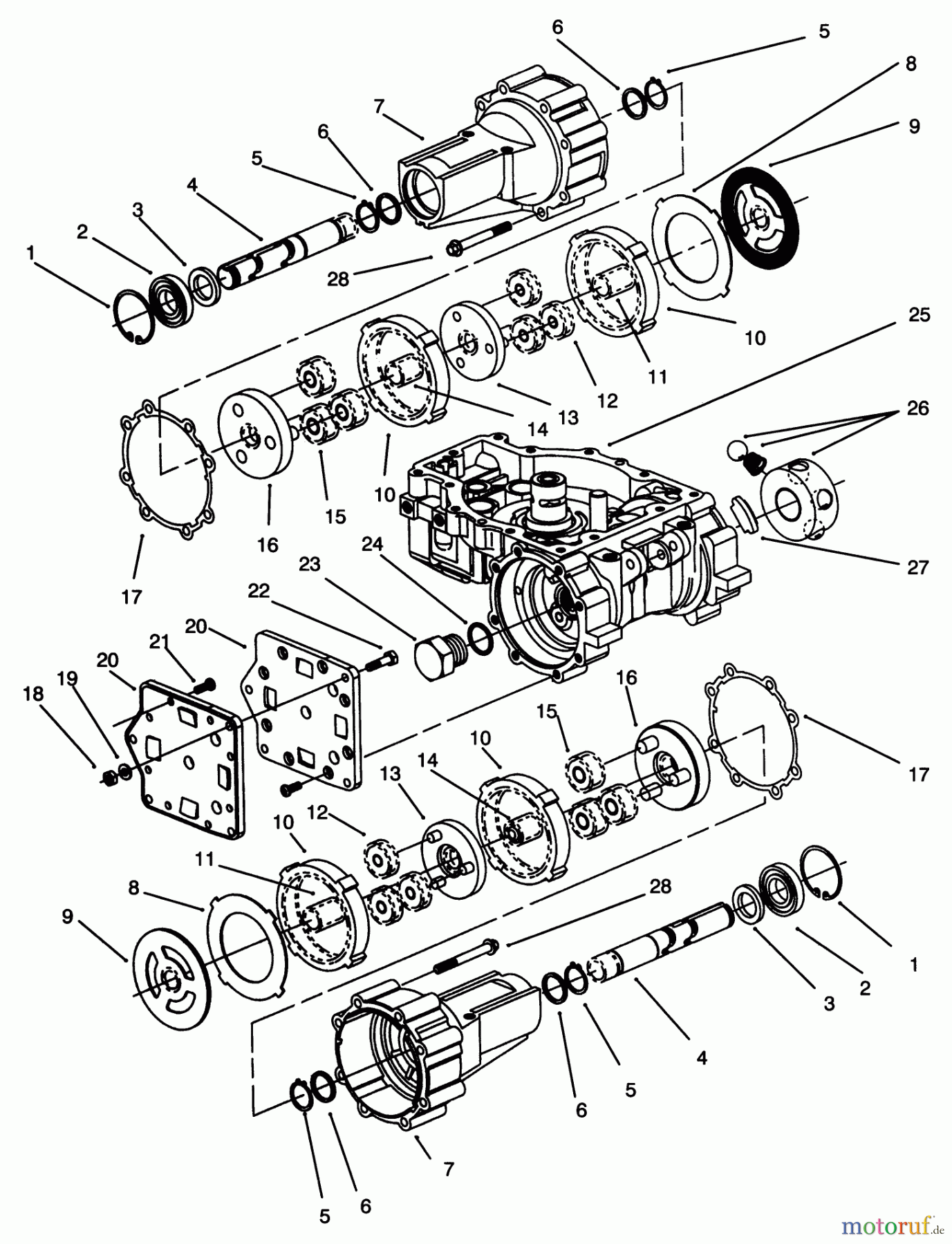  Toro Neu Mowers, Zero-Turn Y1-20OE03 (620-Z) - Toro 620-Z Tractor, 1992 (2000001-2999999) TRANSMISSION ASSEMBLY EATON MODEL 781-016 #2